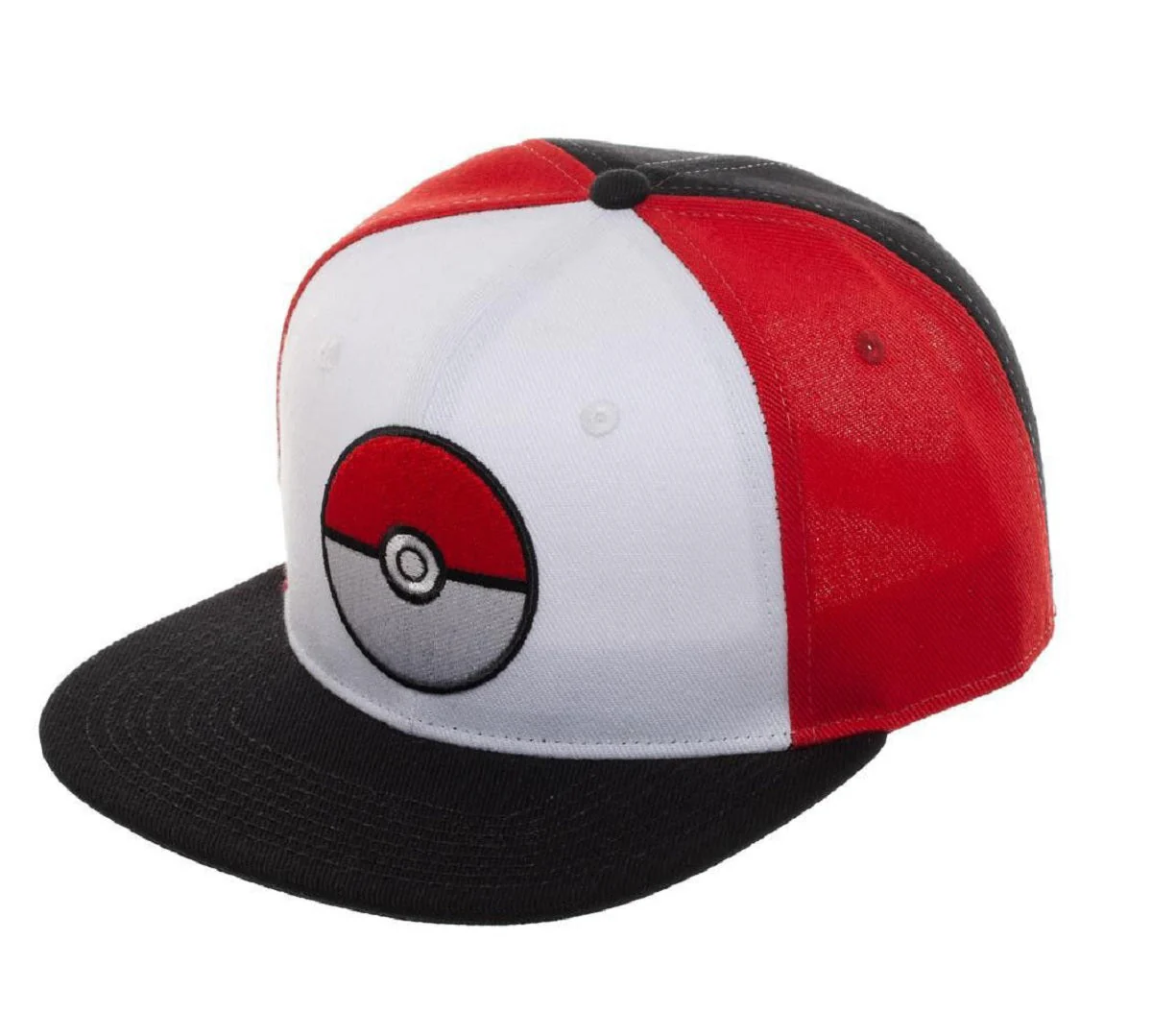 Pokemon Pokeball Color Block Snapback Hat Cap - Image 1