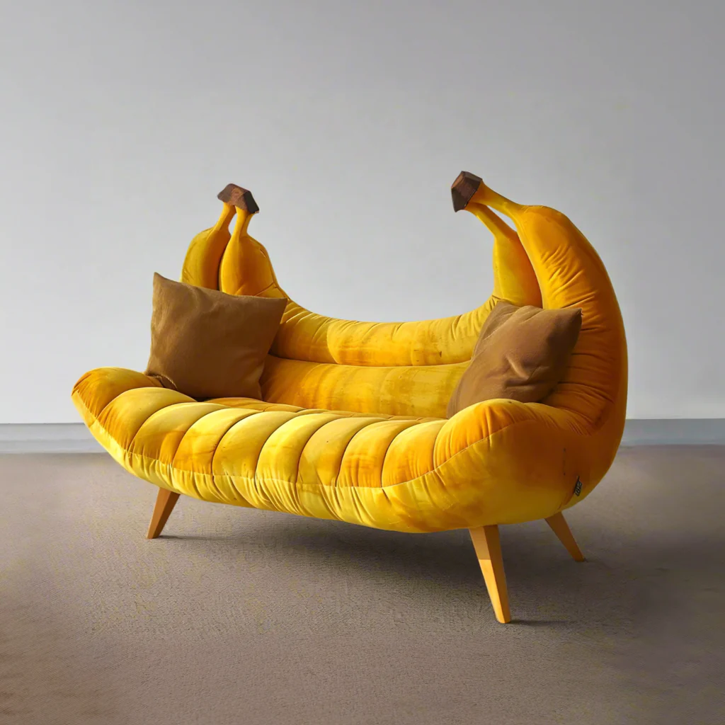 Yellow Banana Inspired Modern Simple Sofa - Image 2