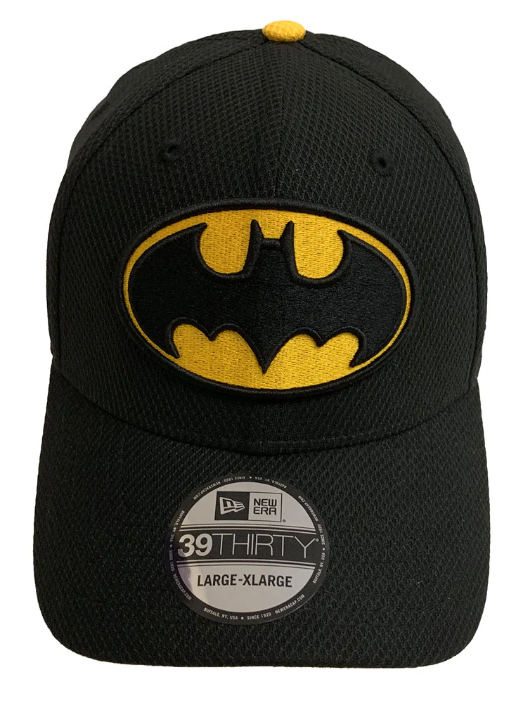 Batman Symbol Black Gold New Era 39Thirty Fitted Hat – Medium/Large