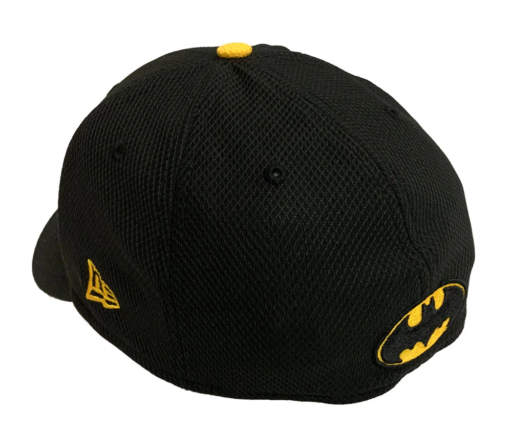 Batman Symbol Black Gold New Era 39Thirty Fitted Hat - Medium/Large - Image 2
