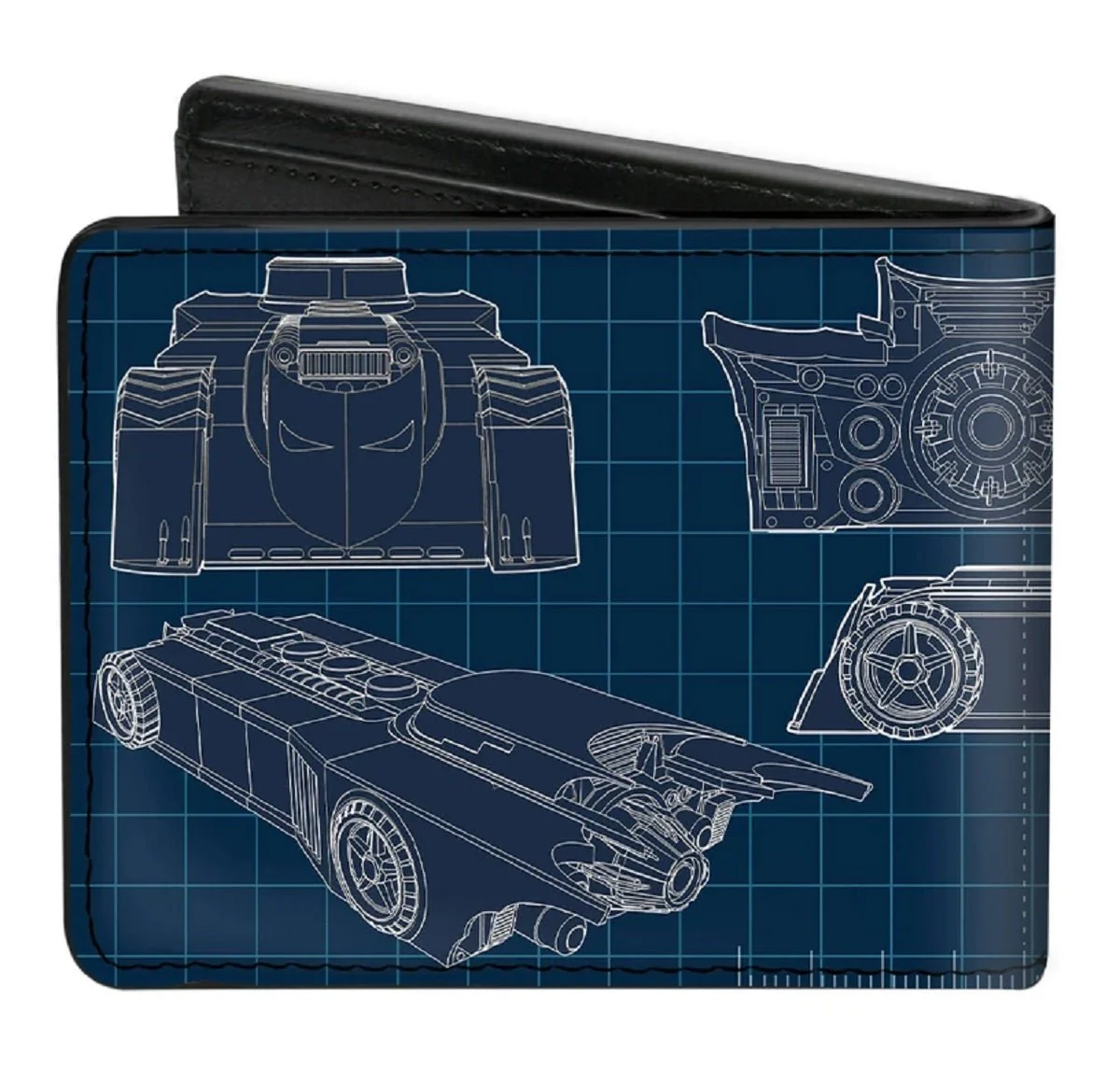 Batman Batmobile Blueprint Tech Turns DC Universe Bifold Wallet - Image 2