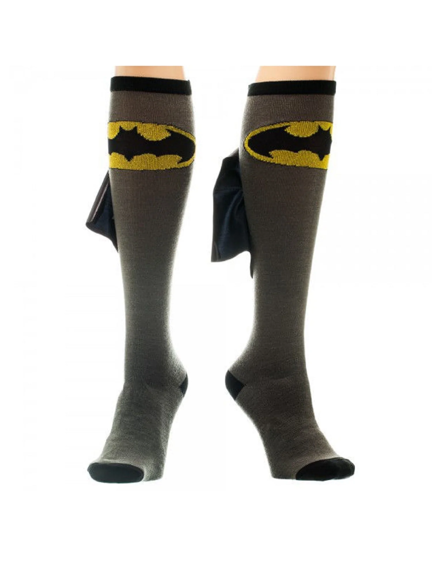 Batman Logo Symbol DC Comics Knee High Socks With Cape - Image 2
