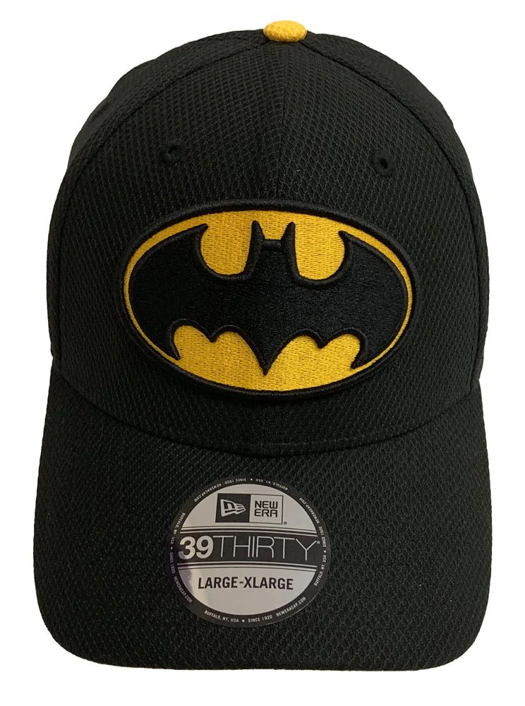 Batman Symbol Black Gold New Era 39Thirty Fitted Hat – Large/Xlarge