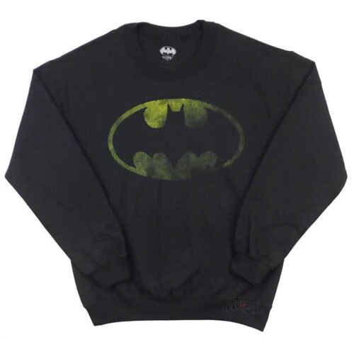 Batman Symbol Distressed Logo DC Comics Crew Neck Fleece - Image 2