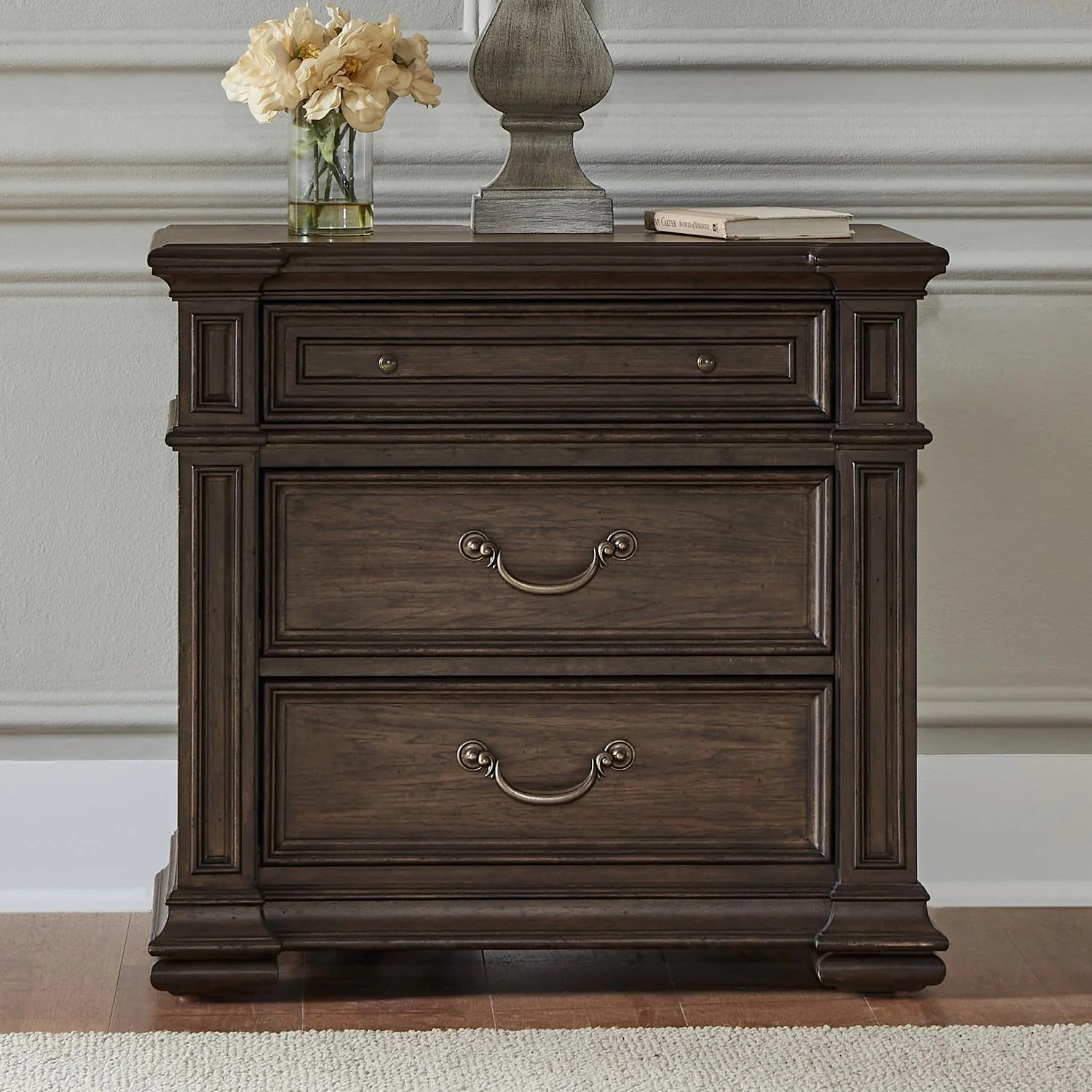 Providence Park - Nightstand With Charging Station - Chateau Brown - Image 1