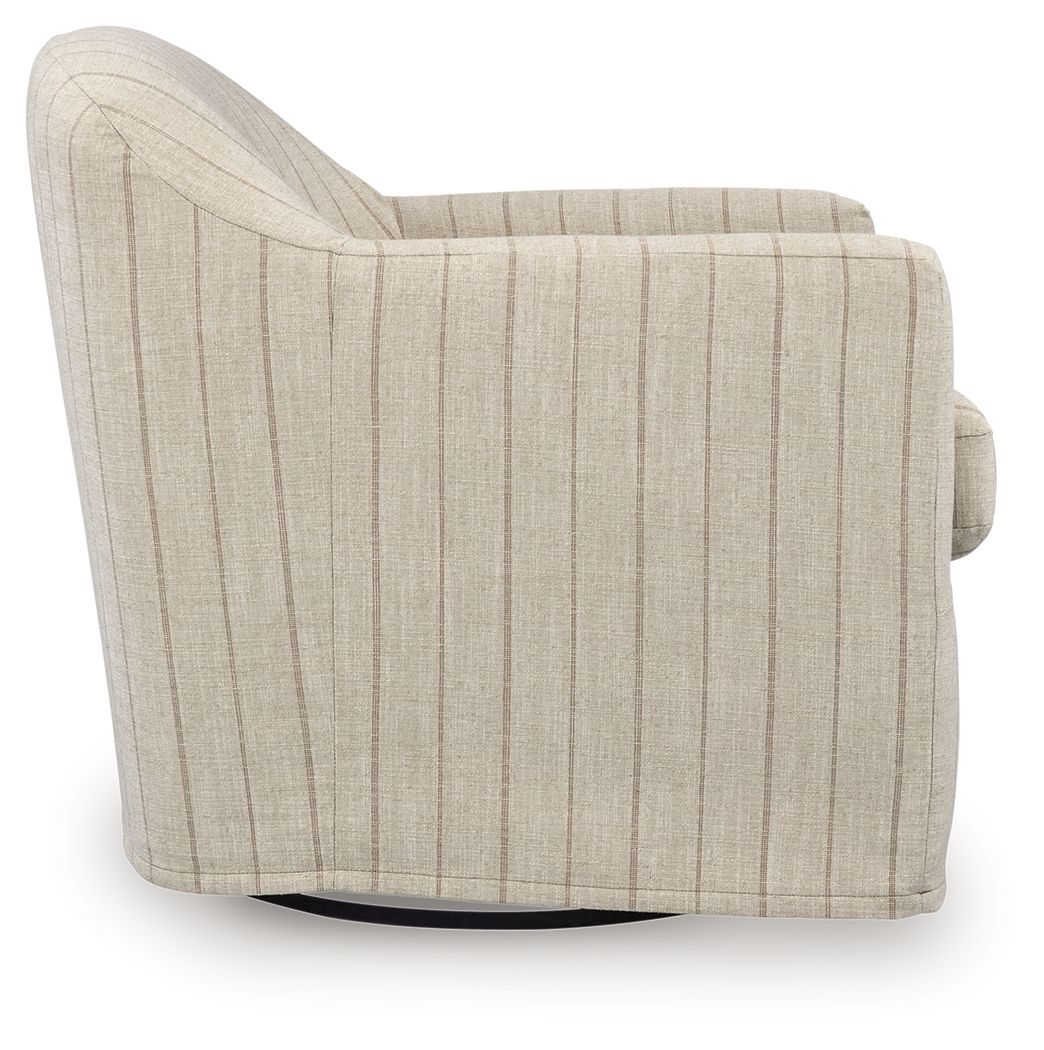 Valwick - Swivel Accent Chair - Cream / Brown - Image 3