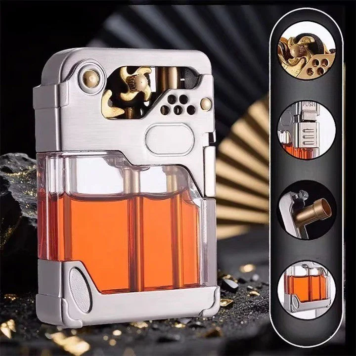 Clear Tank Metal Kerosene Lighter - Image 3