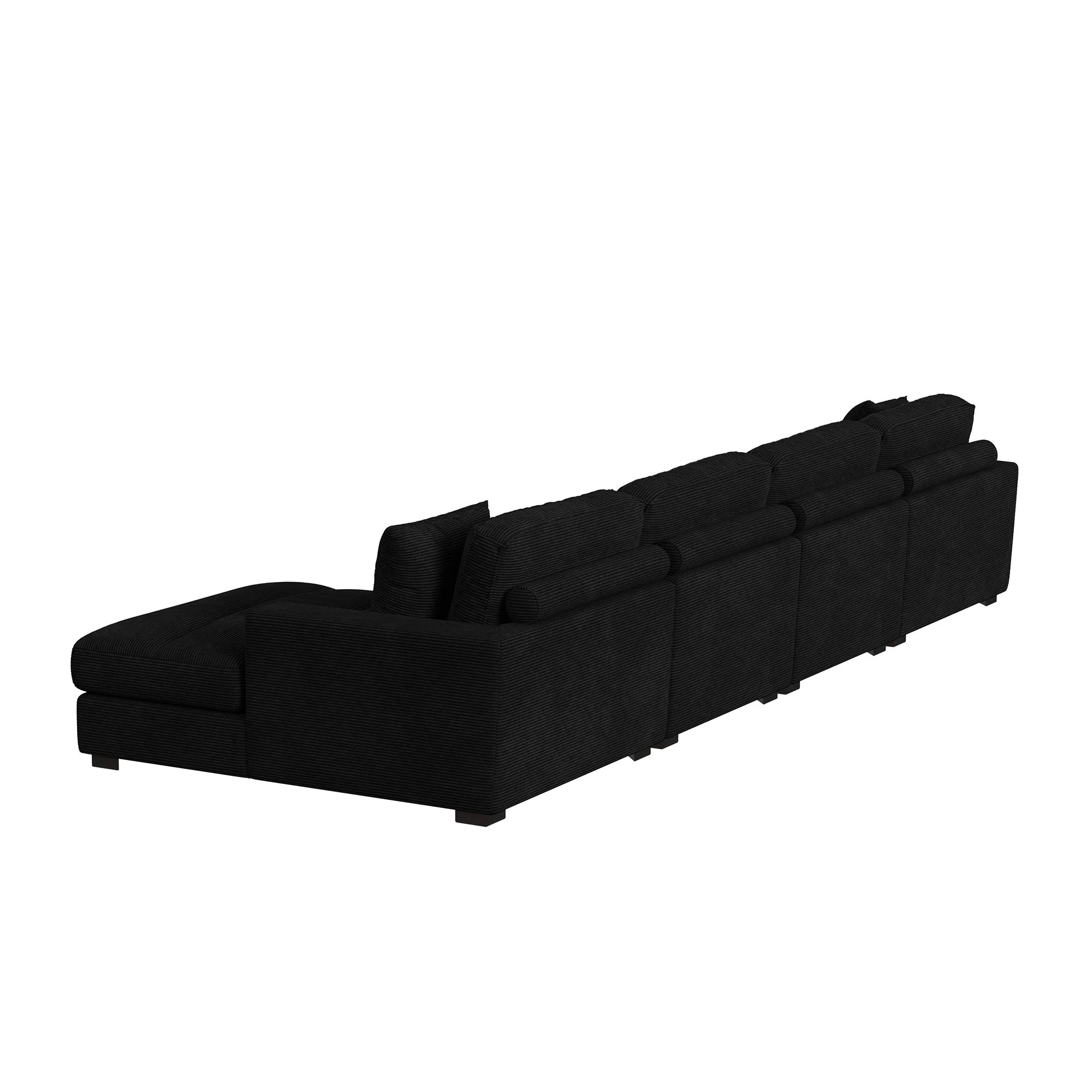 Arizona - Modular RHF Chaise With 1 Pillow 20" - Steno Black - Image 3