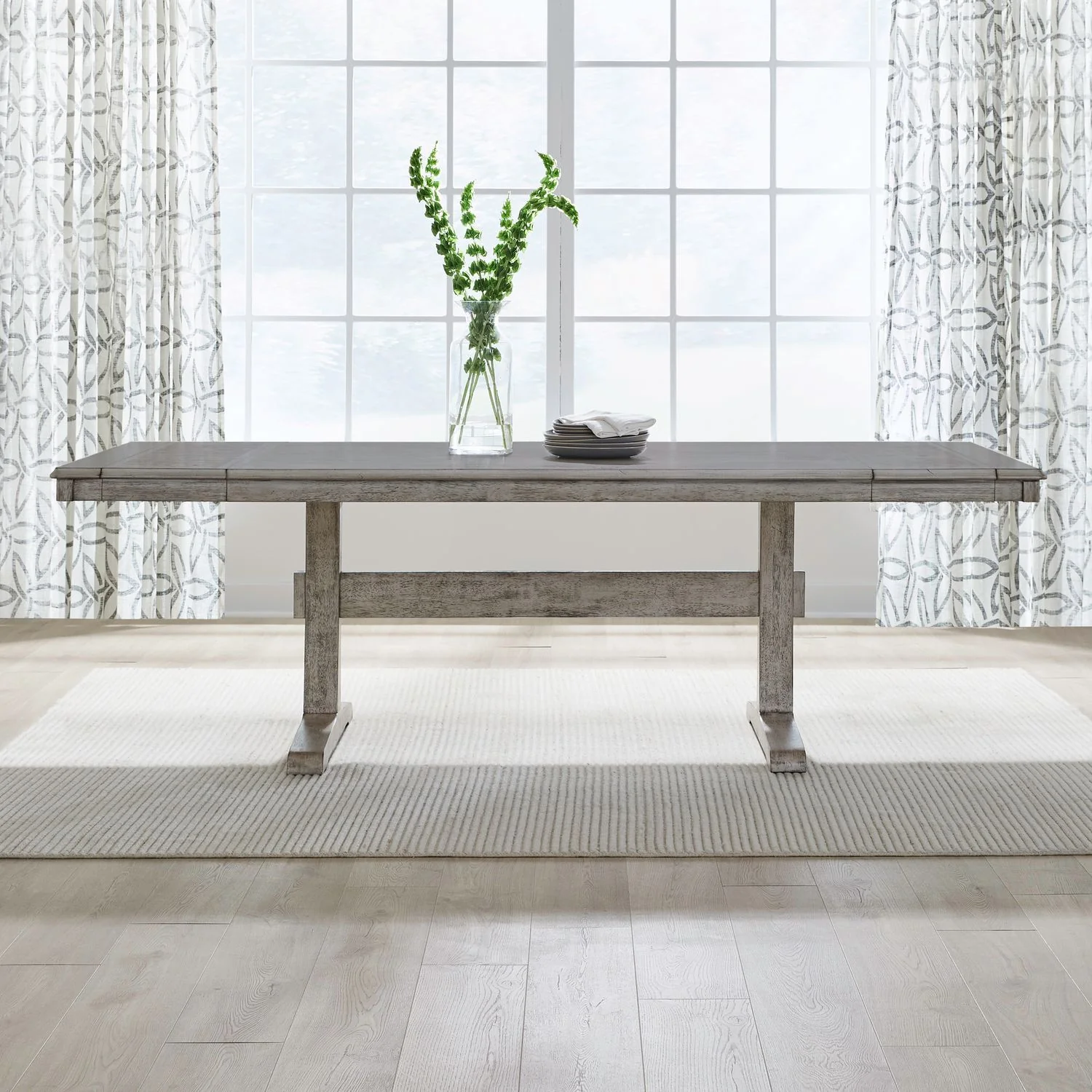Hallendale - Trestle Table - Gravel Wash - Image 1