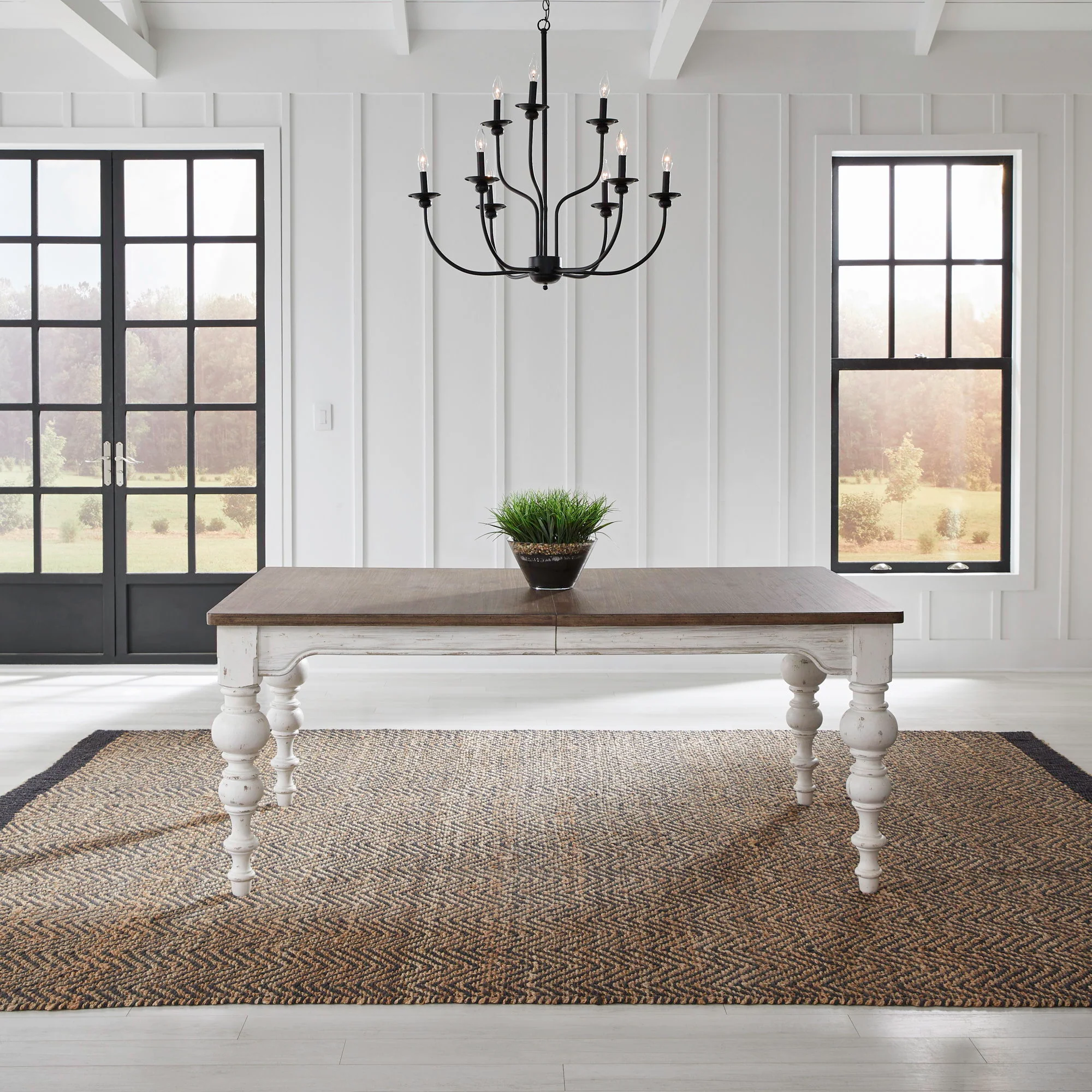 River Place - Rectangular Leg Table - Riverstone White & Tobacco - Image 3