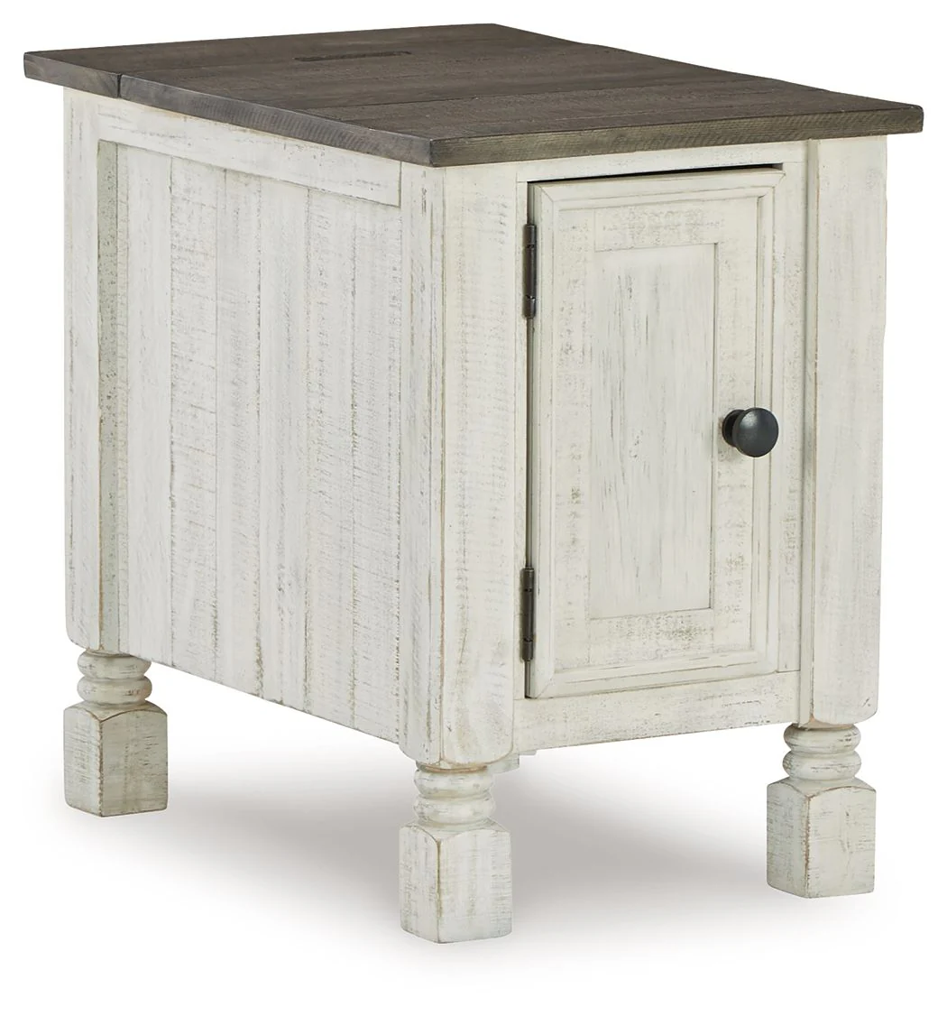 Havalance – Chair Side End Table – White / Gray