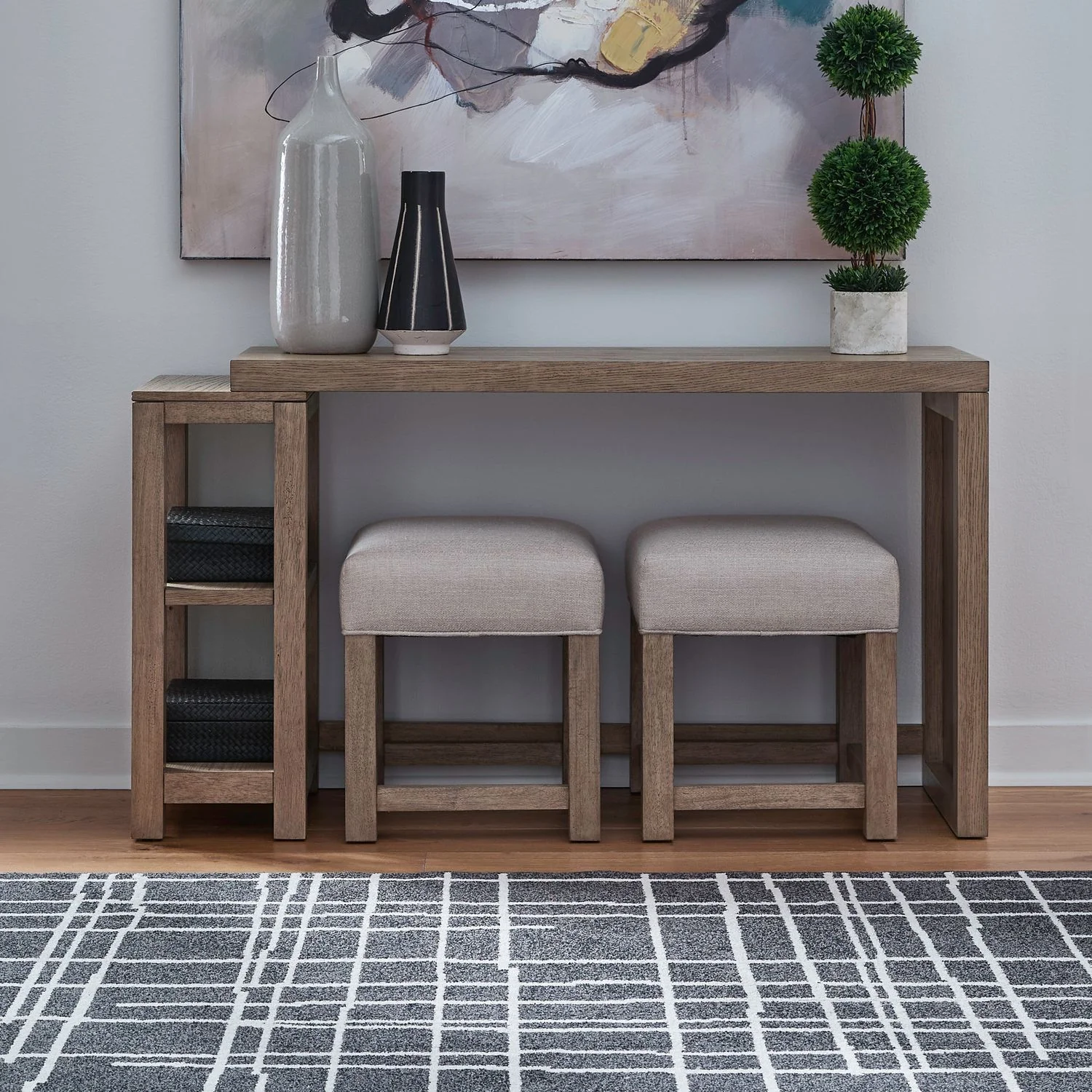Corso – 3 Piece Console Set – Natural & Concrete