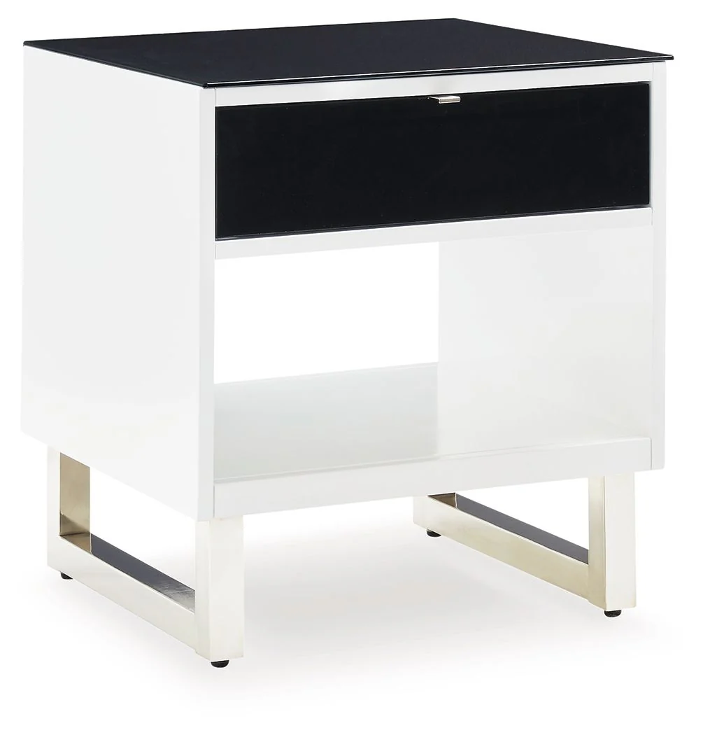 Gardoni - Rectangular End Table - White / Black - Image 1