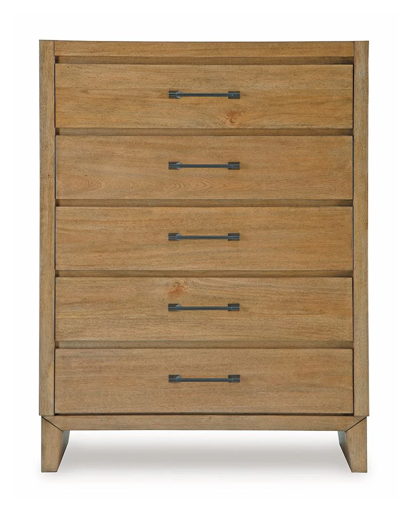 Sherbana - Five Drawer Chest - Light Brown - Image 3