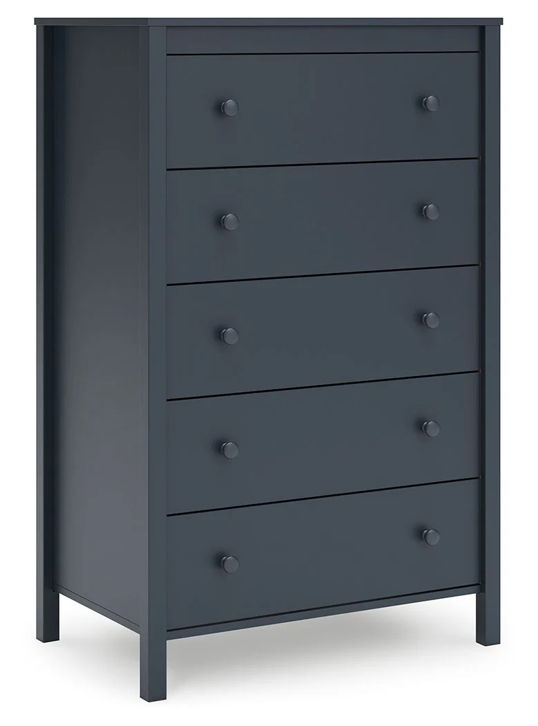 Simmenfort - Five Drawer Chest - Navy Blue - Image 1