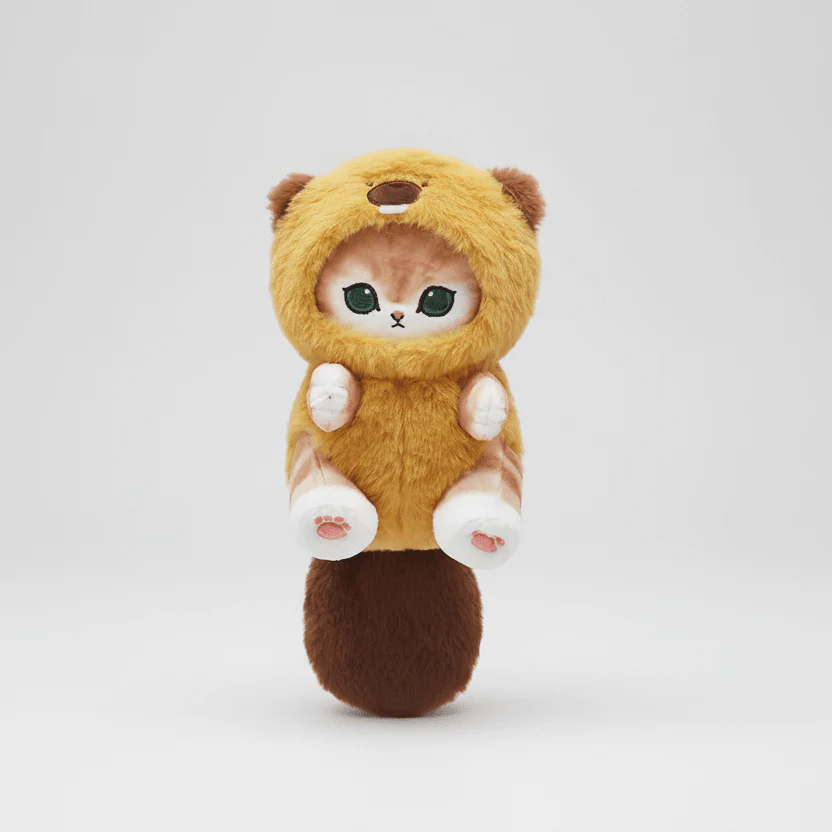 Mofusand Kawaii Beaver Cat Plush 9" - Image 2