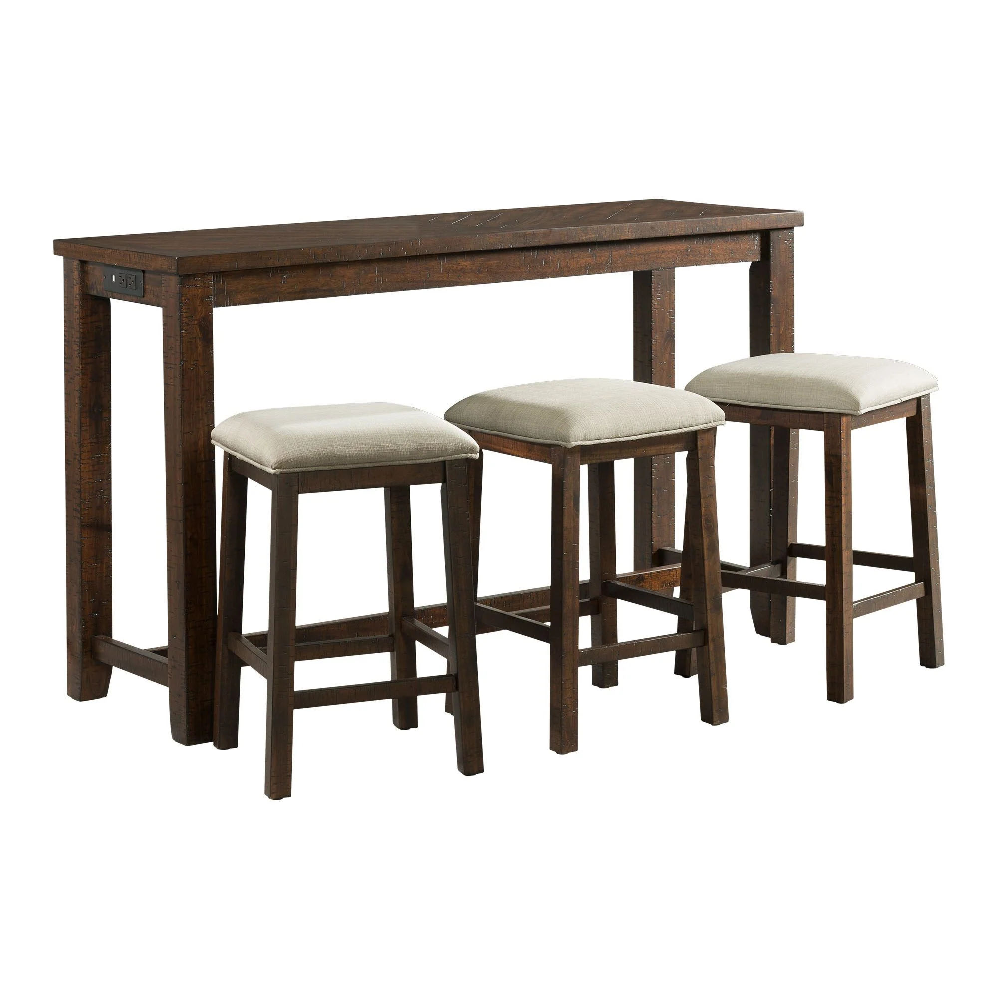 Jax – Bar Table Single Pack (Table And Three Stools) – Dark Walnut