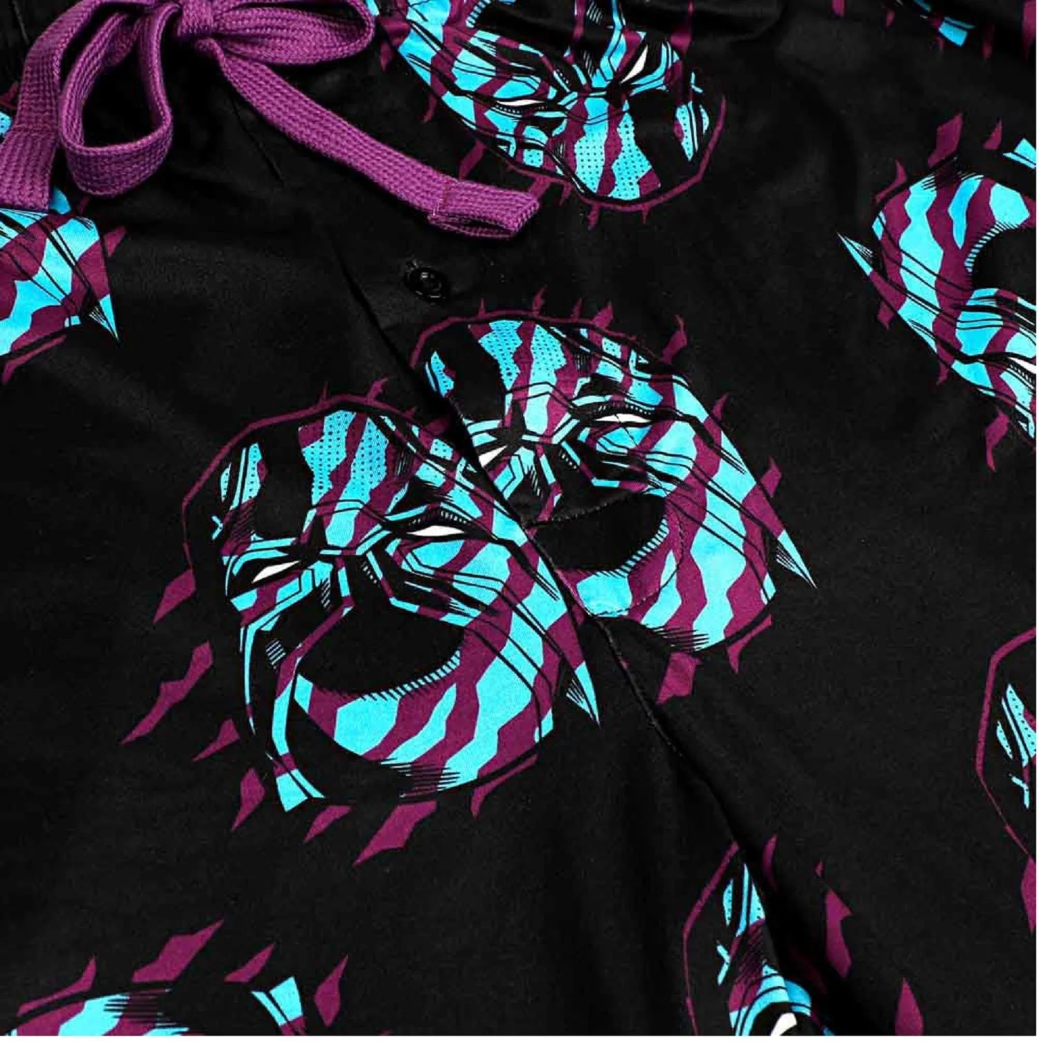 Black Panther Claw and Mask Symbol Marvel Adult Unisex Pajama Sleep Pants - Image 2