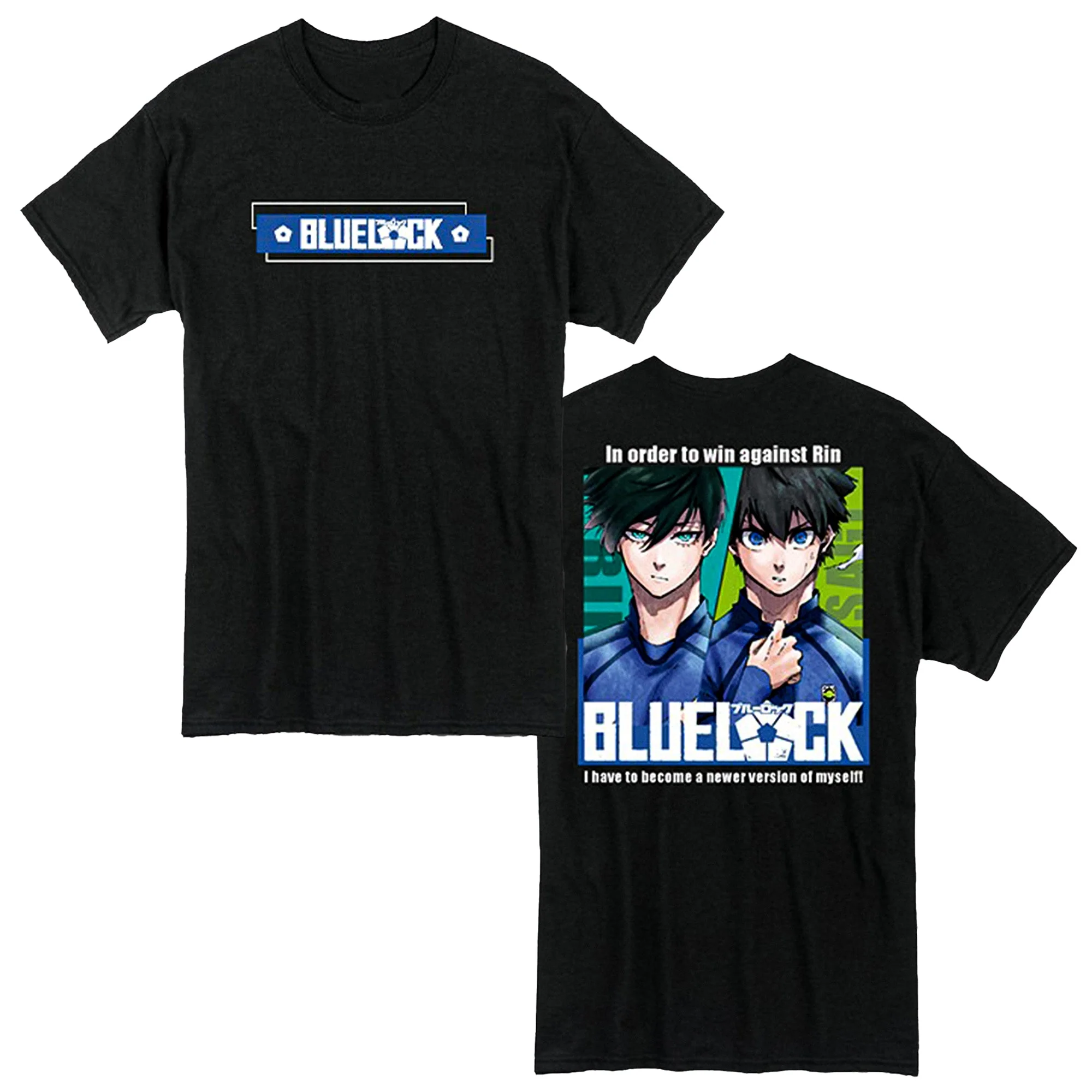 Blue Lock – Rin & Isagi – Front And Back Print Adult Men’s T-Shirt