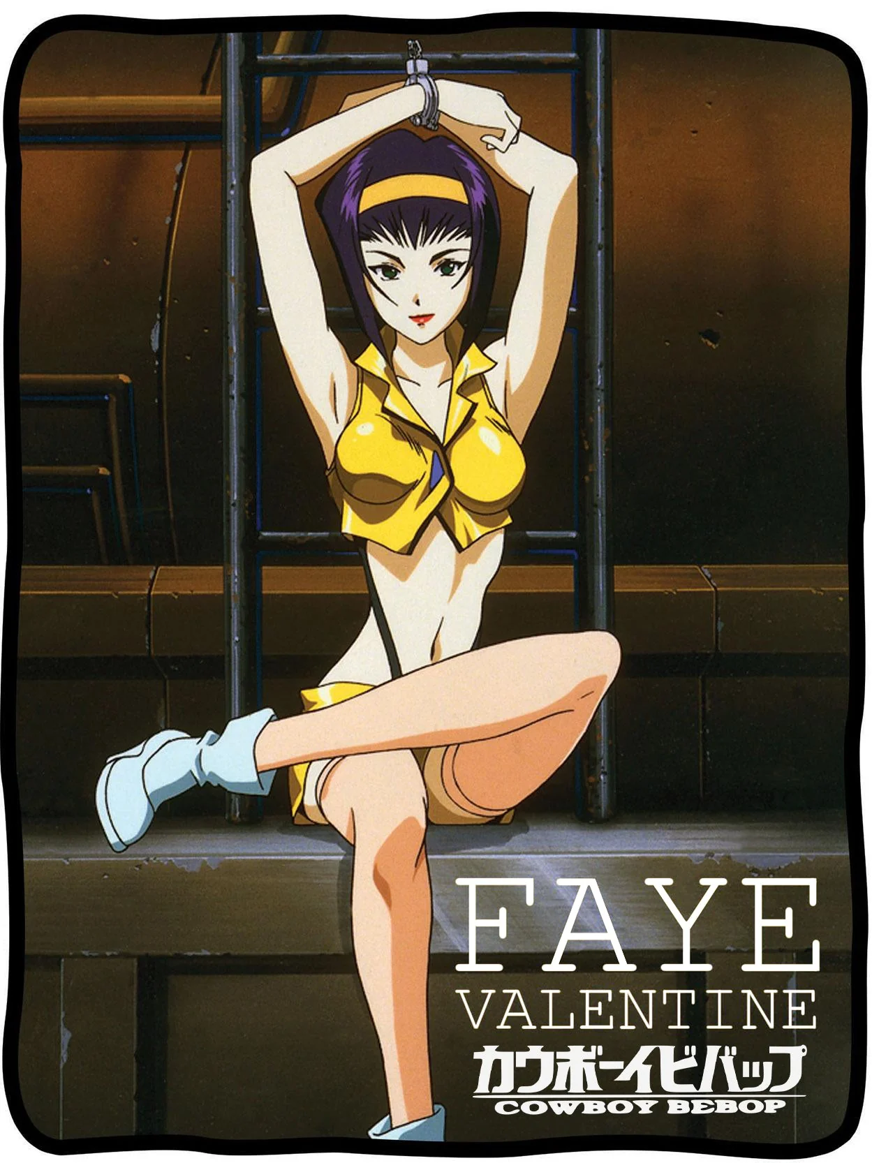 Cowboy Bebop Faye Valentine Cuffed Fleece Throw Soft Lightweight Blanket 45x60 Inches - Image 1