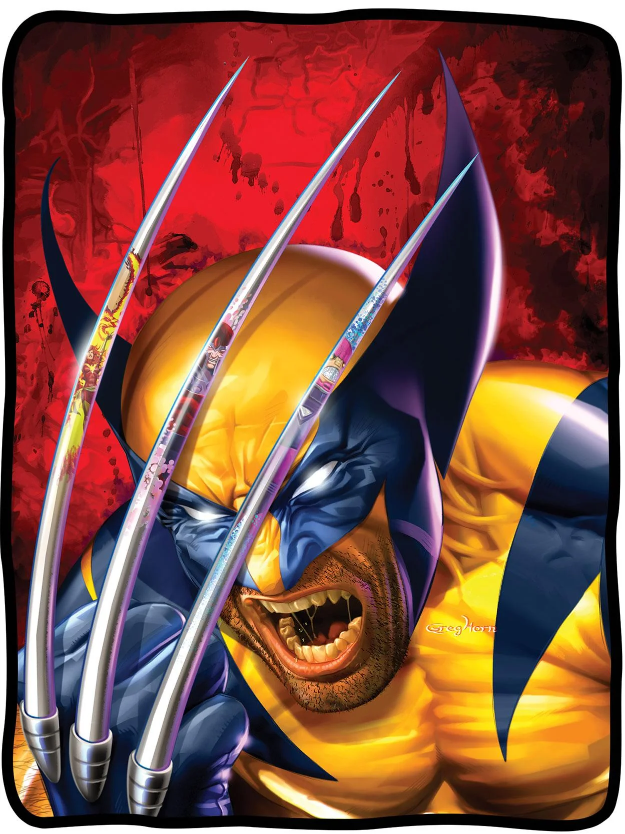 X-Men Wolverine Claw by Greg Horn Marvel Fleece Throw Soft Lightweight Blanket 45x60 Inches - Image 3