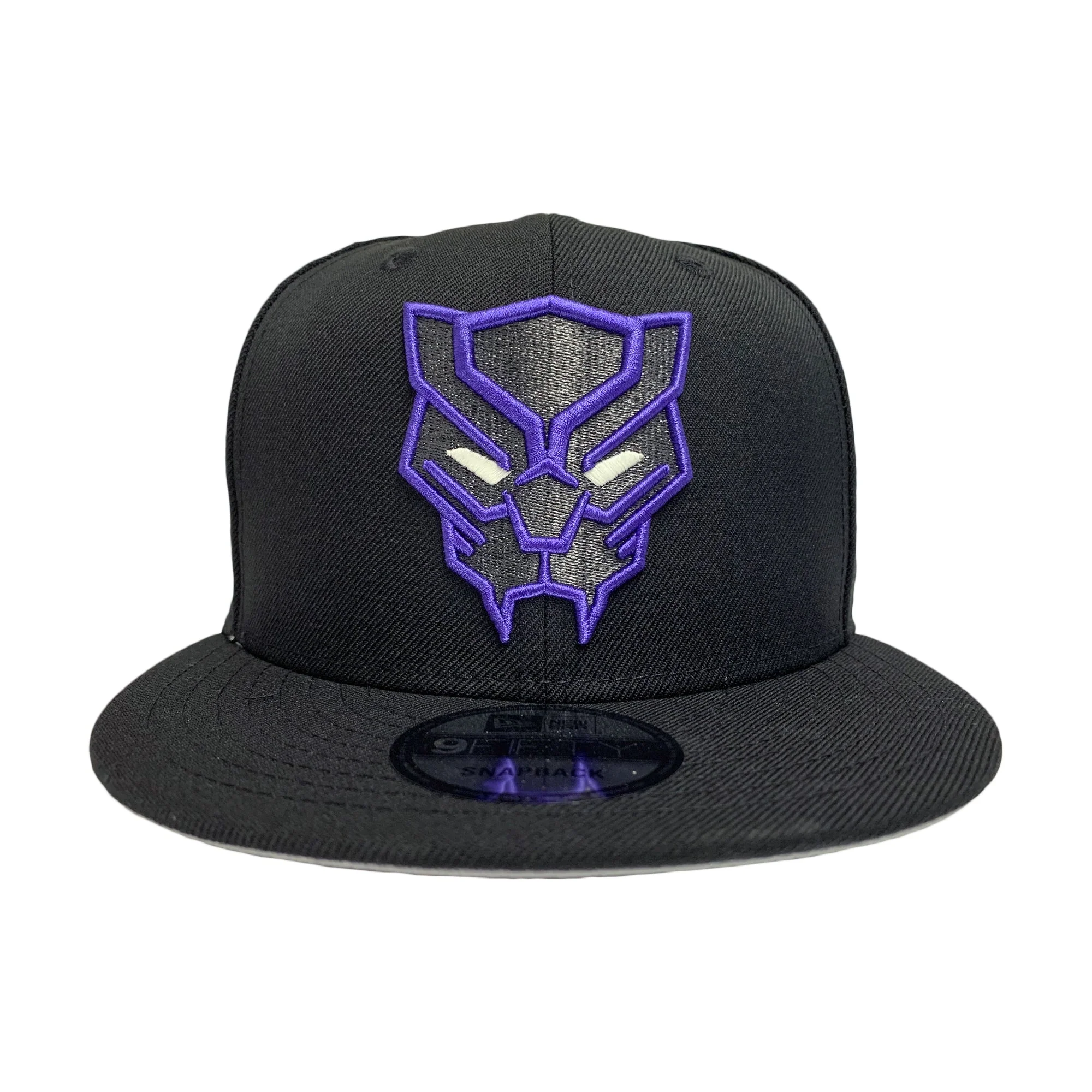 New Era 9FIFTY Marvel Black Panther Logo Snapback Hat Cap Black - Image 1
