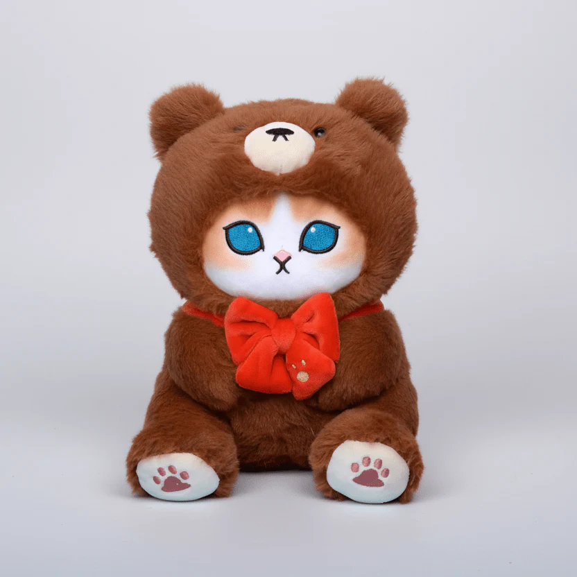 Mofusand Brown Bear Cat Plush Keychain - Image 2