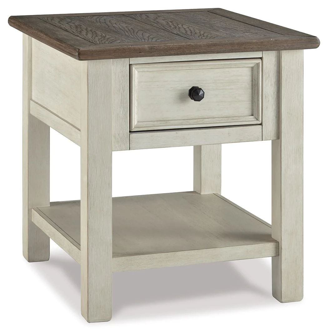 Bolanburg – Rectangular End Table – White / Brown / Beige