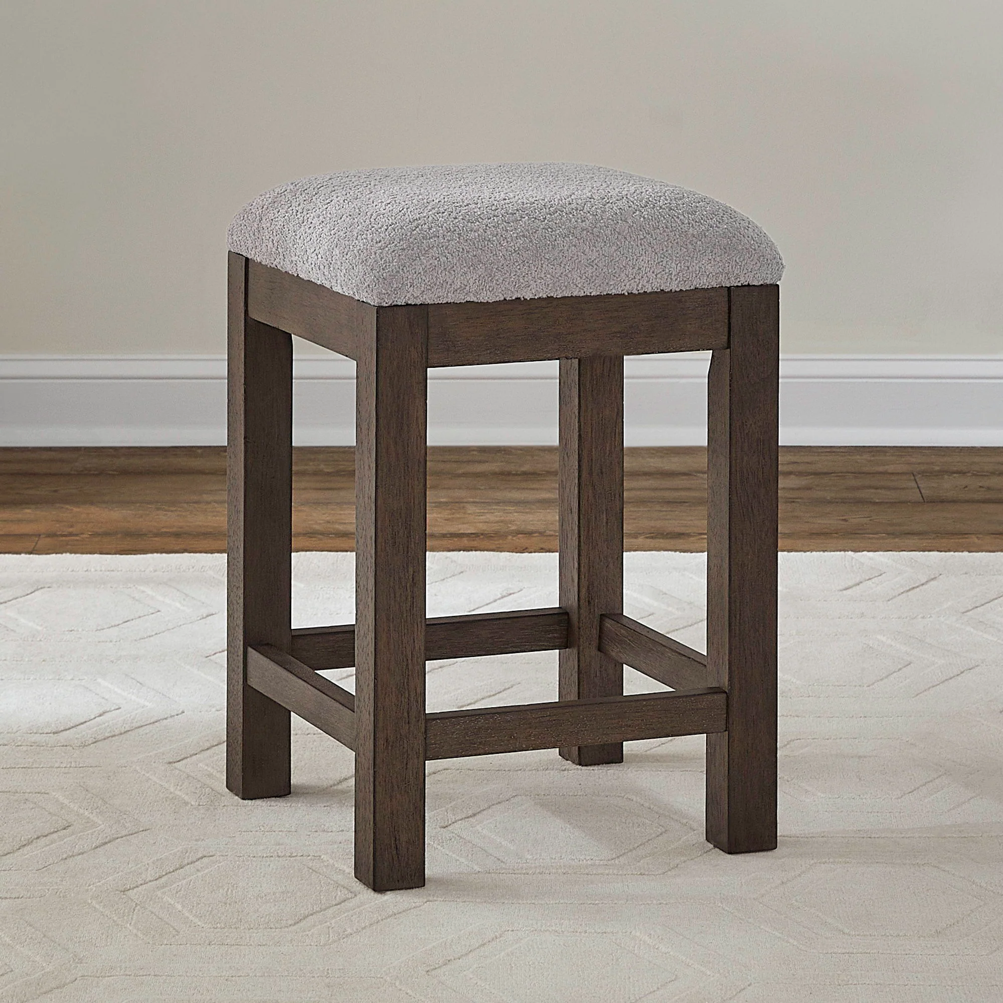Cascade Falls – Upholstered Console Stool – Satin Espresso