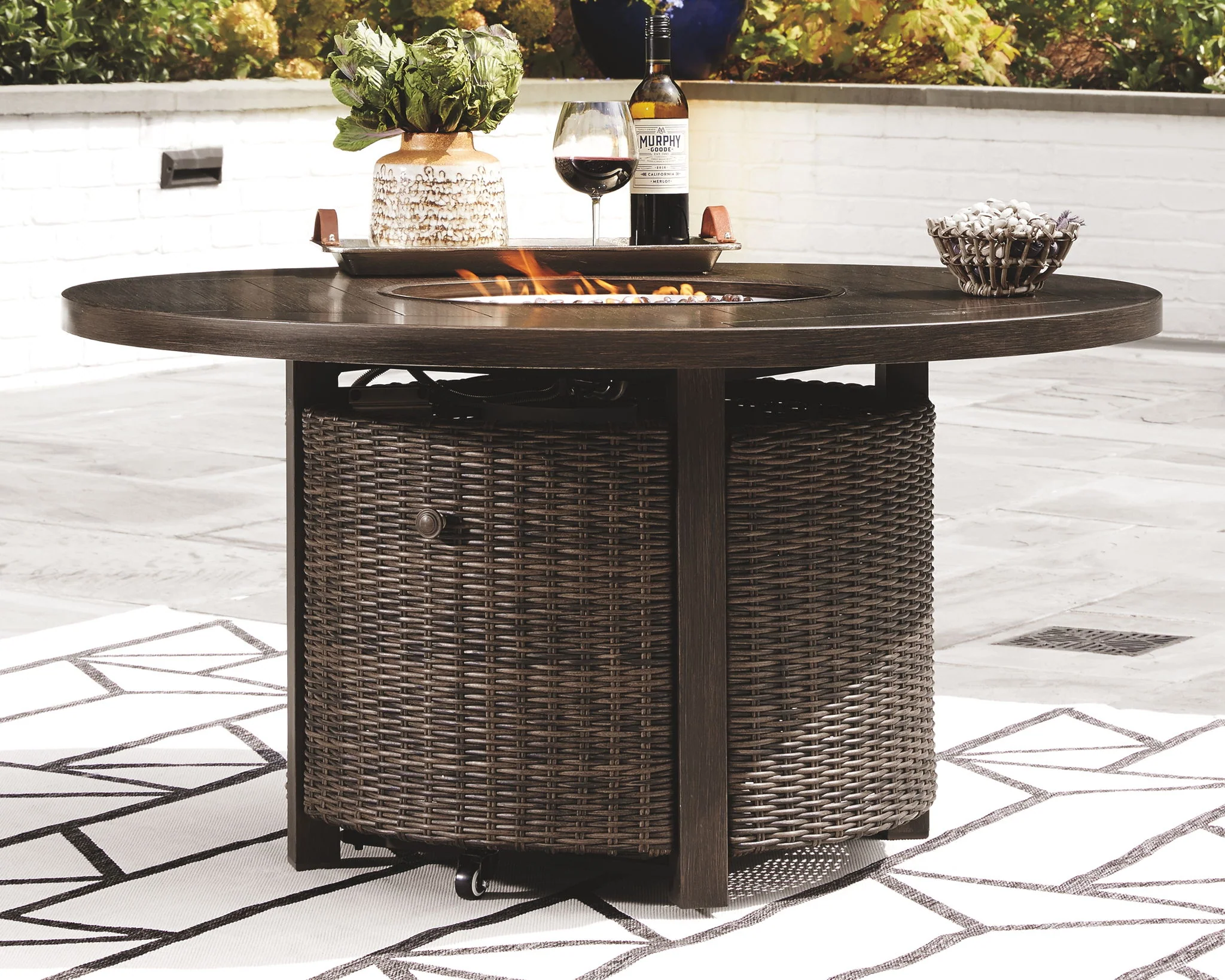 Paradise Trail - Round Fire Pit Table - Medium Brown - Image 3