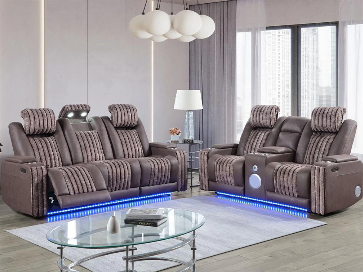 Global Power Reclining Sofa - Brown - Image 1