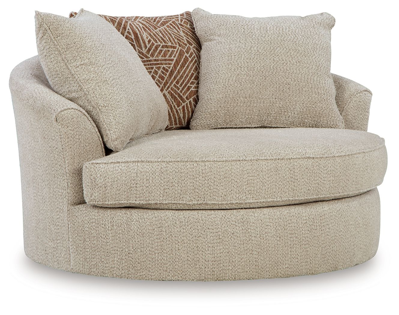 Steelwater Retreat – Oversized Swivel Accent Chair – Latte