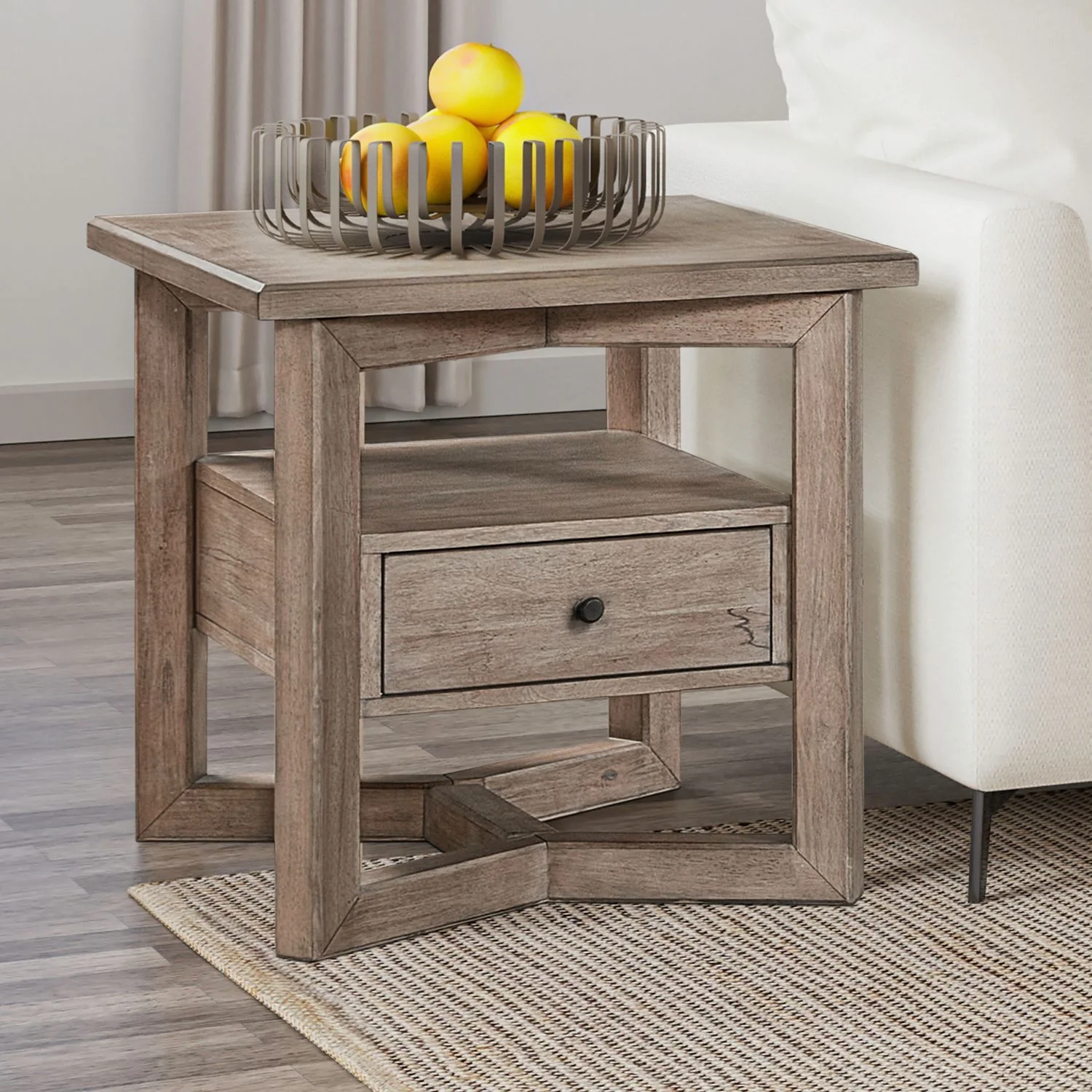 Proximity Place - Rectangular End Table - Barley Buff - Image 1