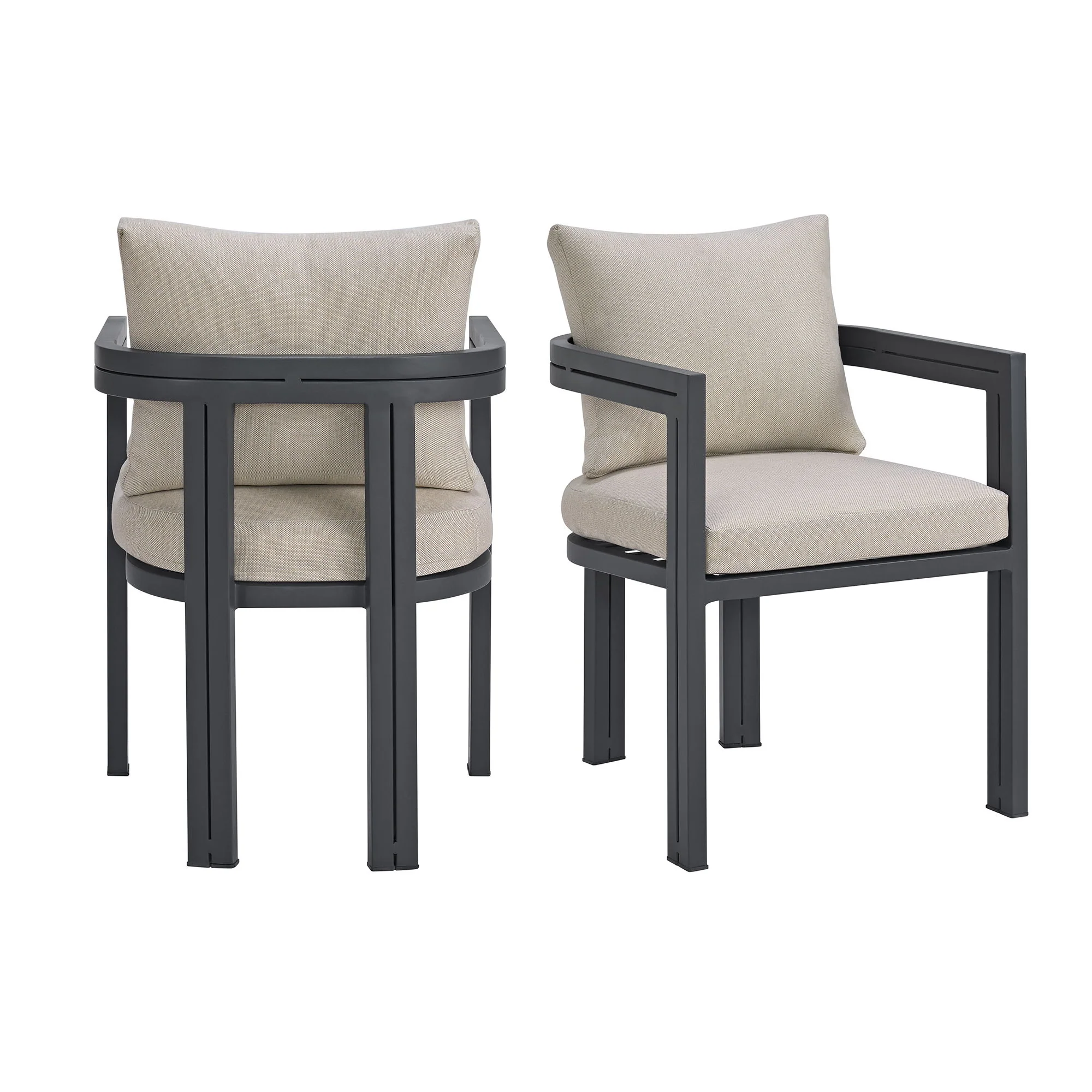 Playa – Dining Chair (Set of 2) – Dark Gray / Beige