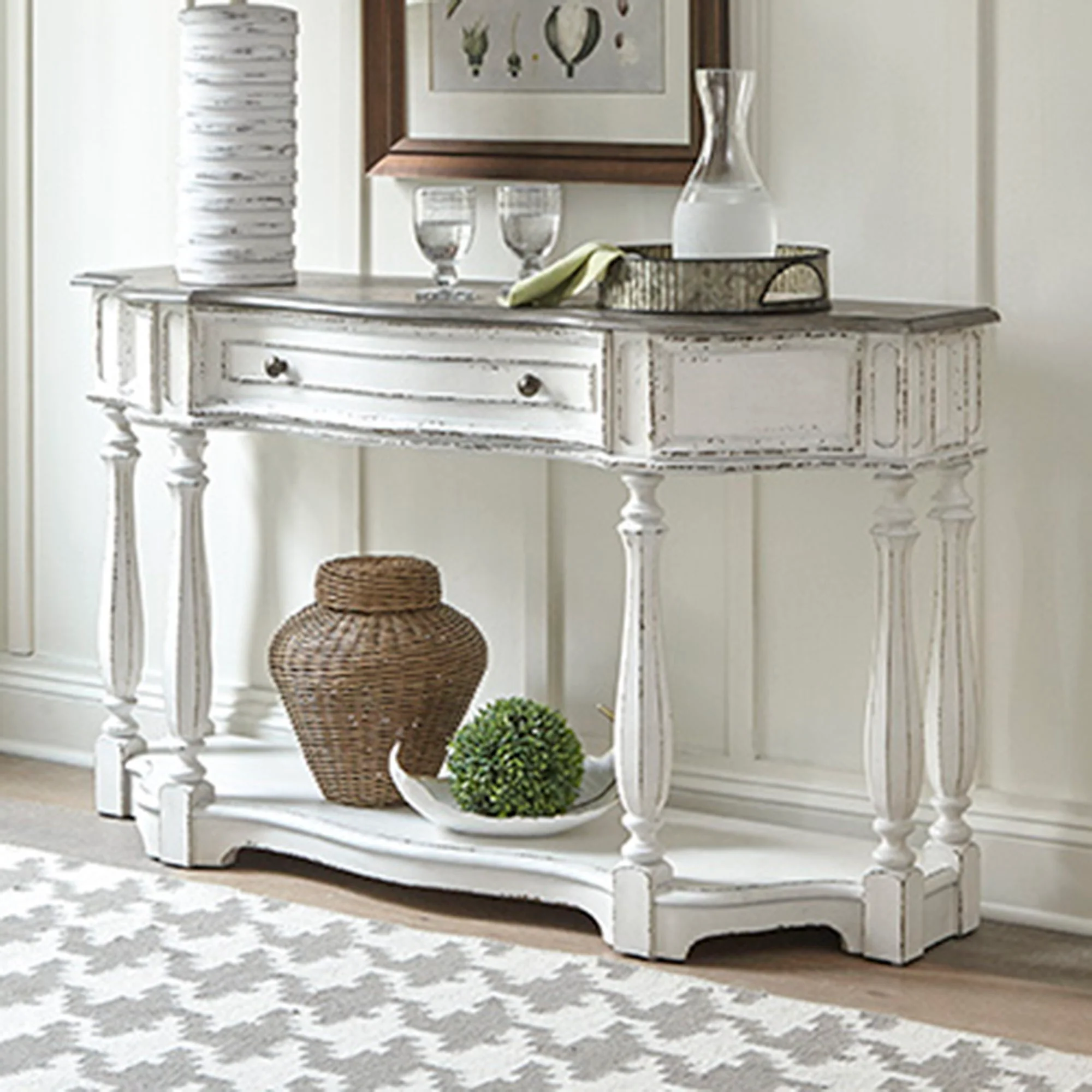 Magnolia Manor - Hall Console Table - Antique White - Image 1