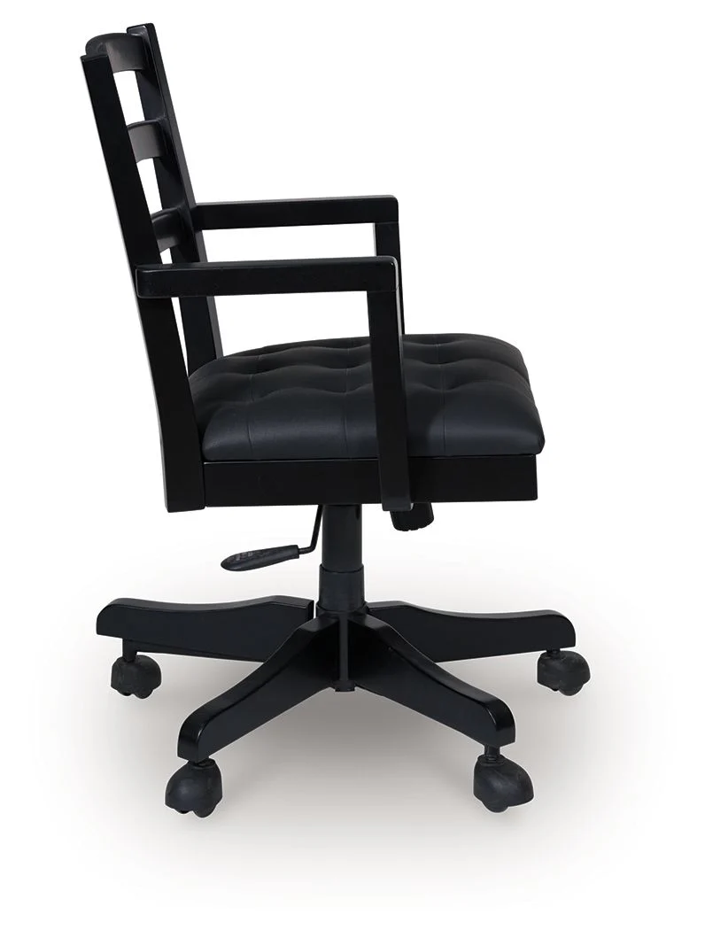 Wildenauer - Home Office Swivel Desk Chair - Brown / Black - Image 3