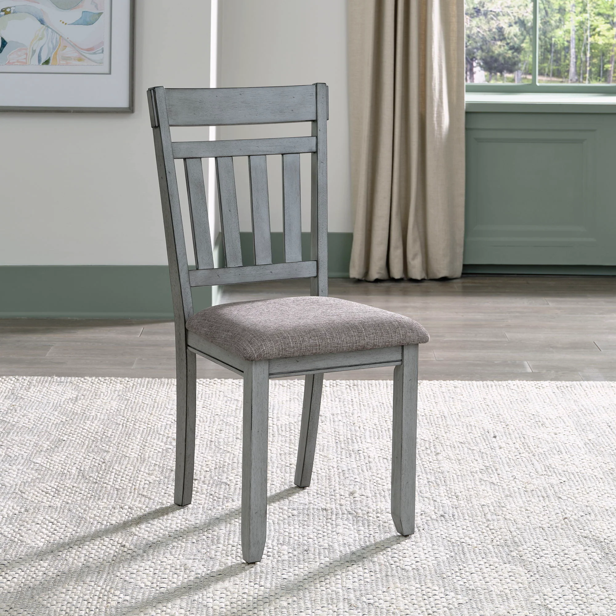 Newport - Splat Back Side Chair - Smokey Gray / Carbon Gray - Image 1