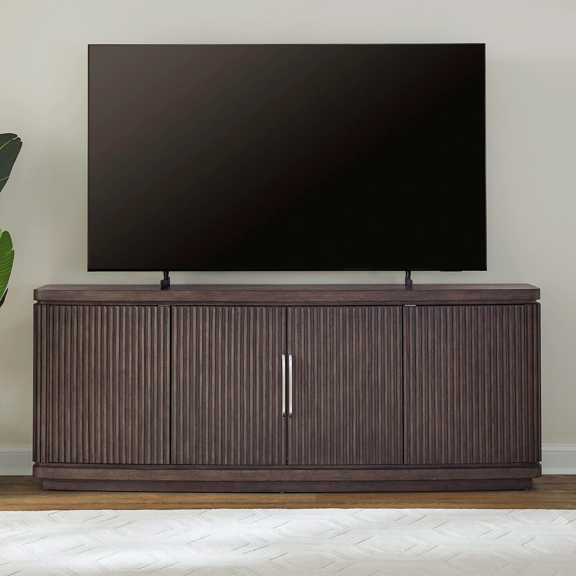 Cascade Falls – 82″ TV Console – Satin Espresso
