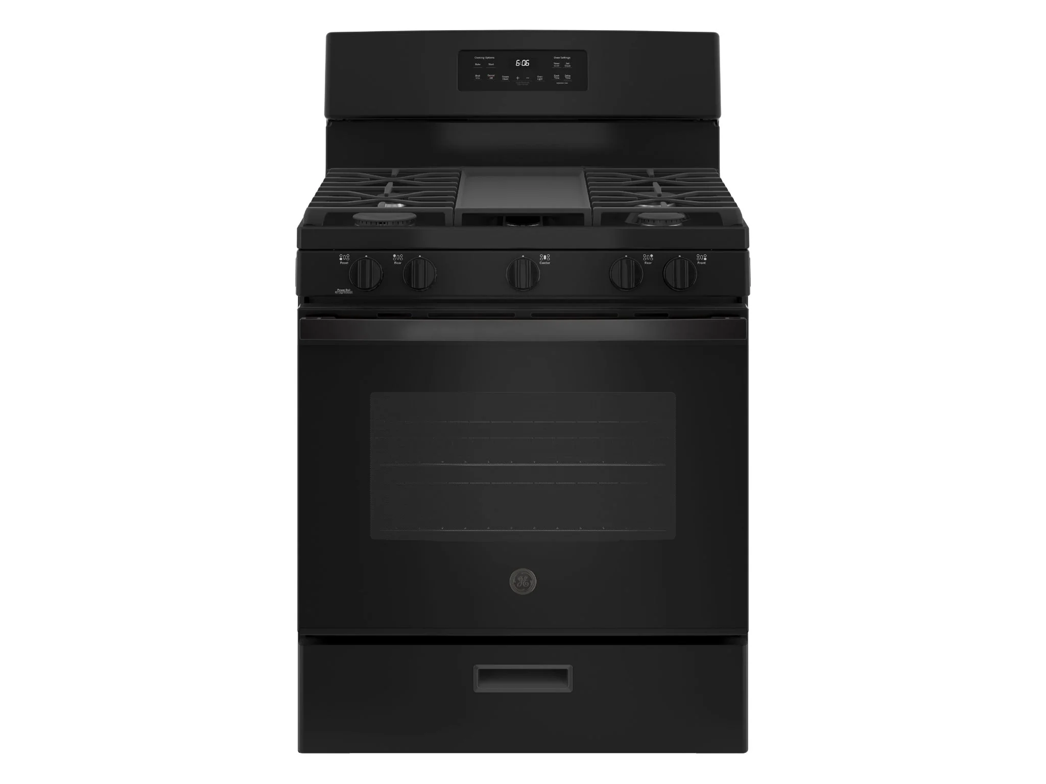 GE 30" Freestanding Gas Range With 5 Sealed Burners - Black - Image 1