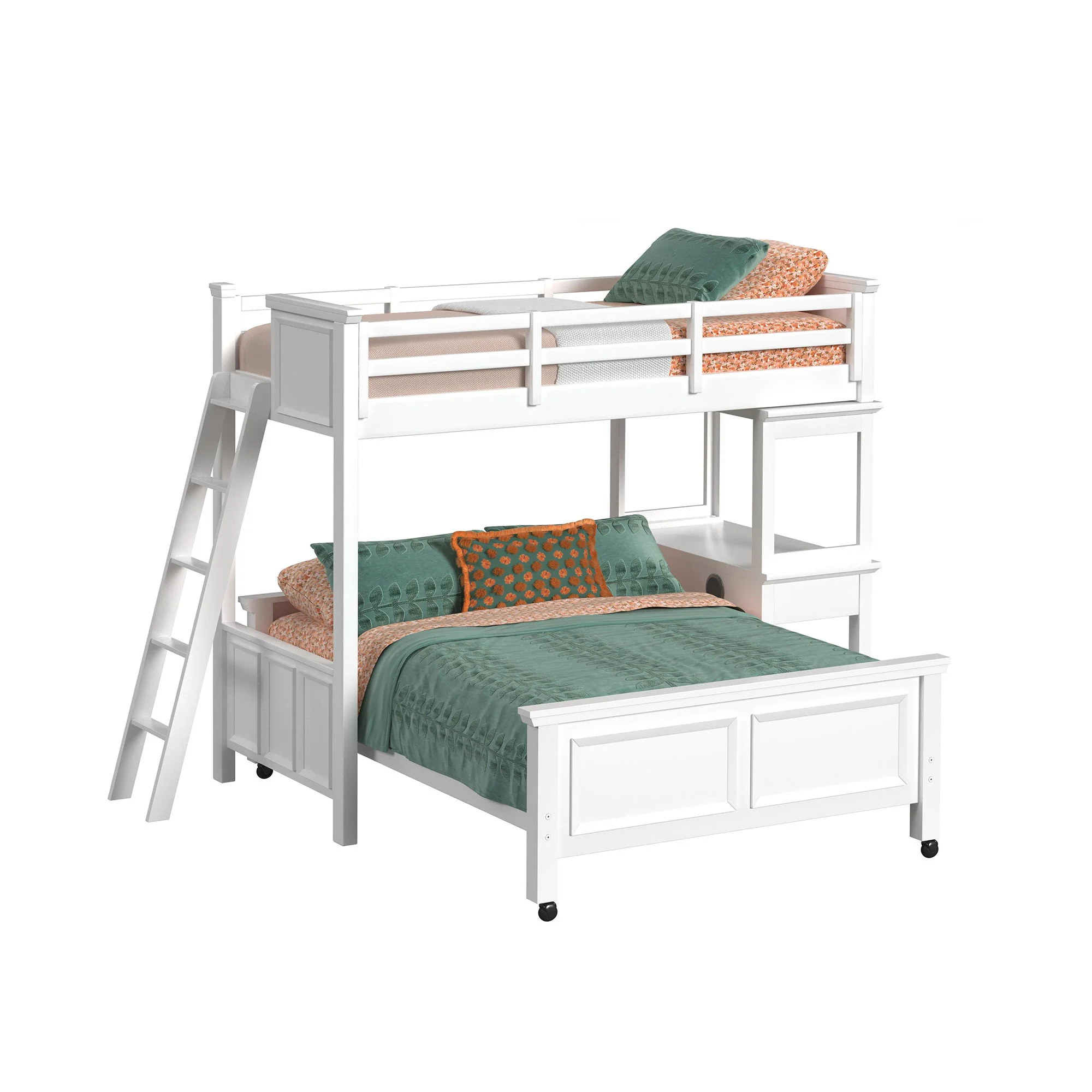 Hampton Kids – Loft Bed With Ladder And Desk With Speaker
