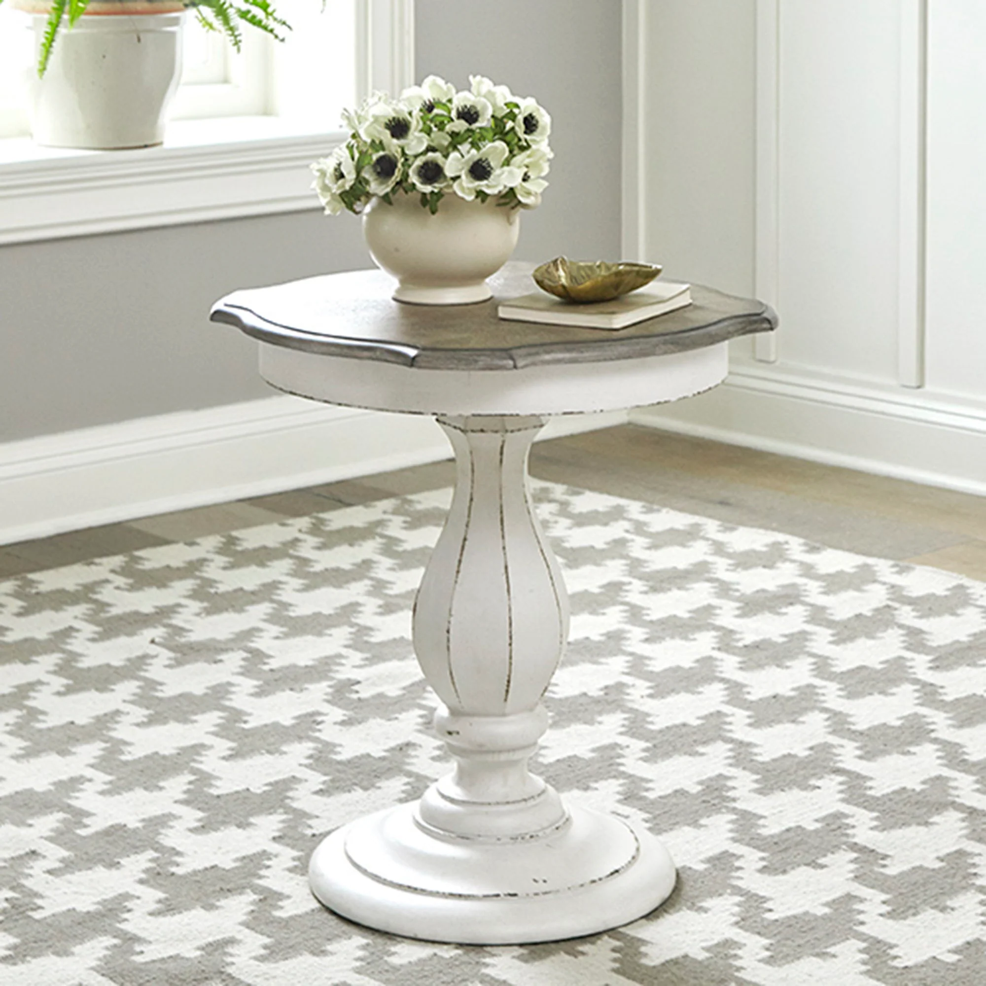 Magnolia Manor - Round Accent Table - Antique White - Image 1