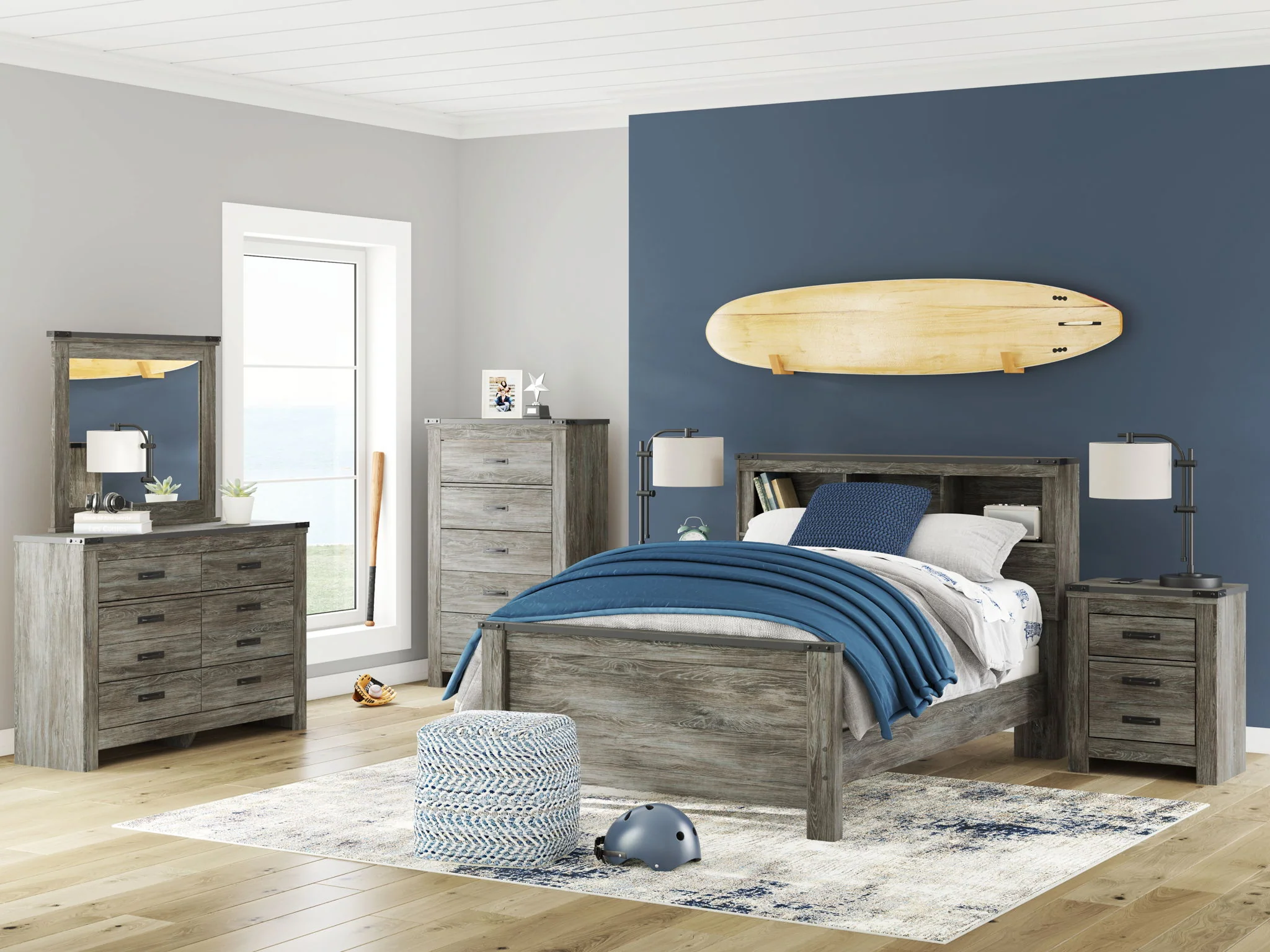 Frandern – Bookcase Panel Bedroom Set