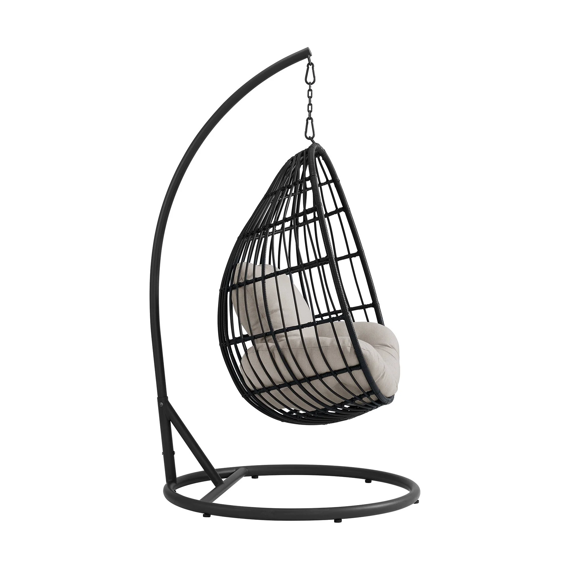 Playa - Swing Egg Chair - Dark Gray / Beige - Image 3