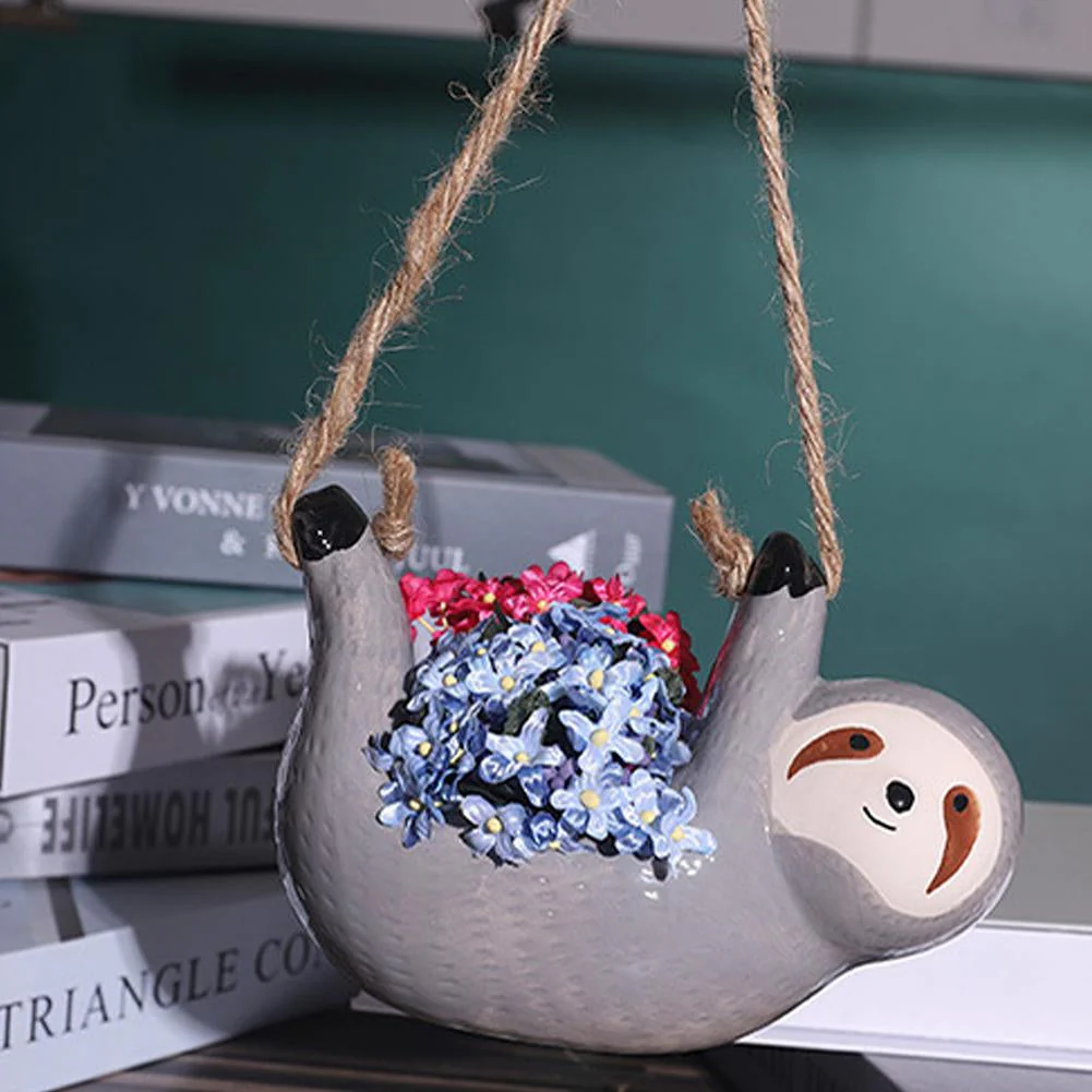 Ceramic Happy Sloth Flower Pot - Image 3