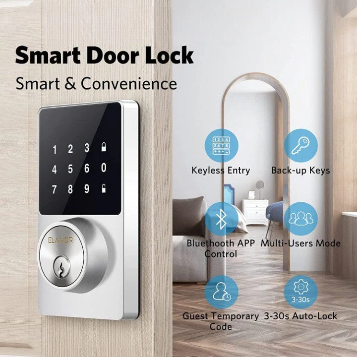 Touchscreen Keyless Smart Shield Entry Door Lock - Image 3