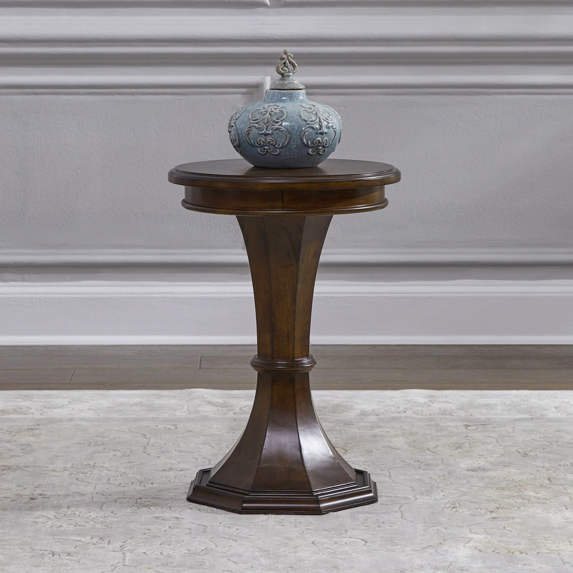 Arden Road - Round Chairside Table - Satin Cherry - Image 1