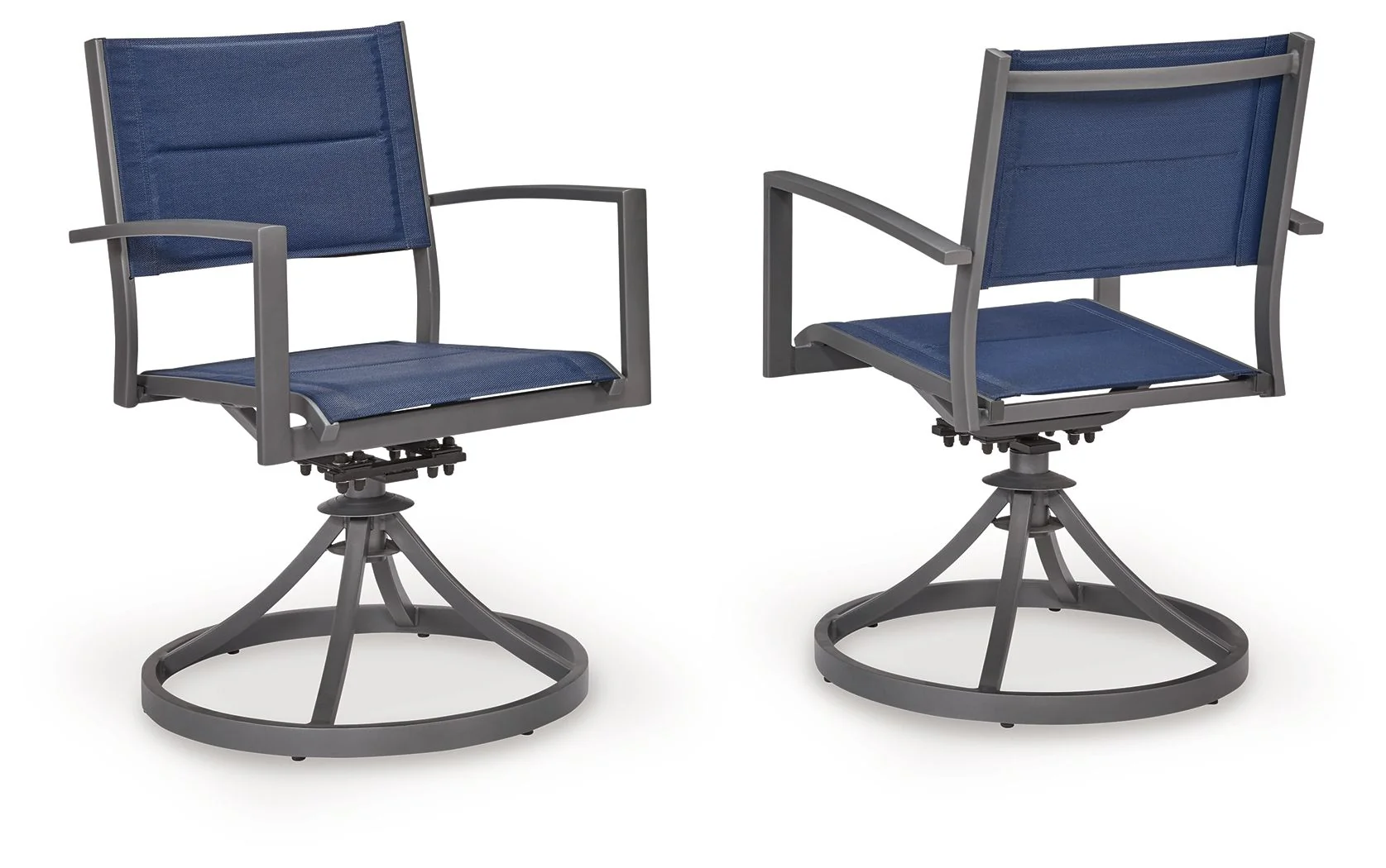 Rocky Creek - Sling Swivel Chair (Set of 2) - Blue / Gray - Image 1