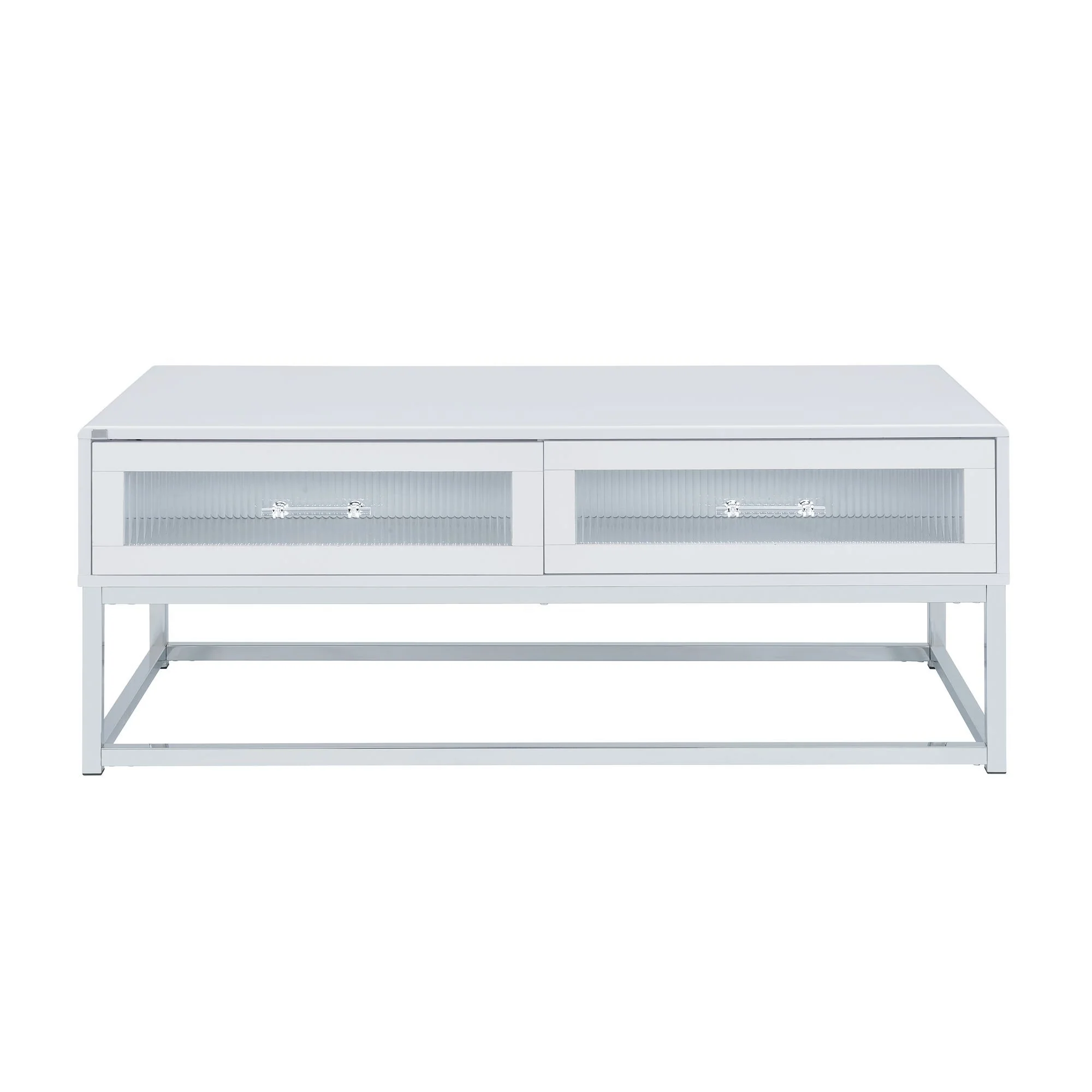 Chandra - Coffee Table With LED And Battery Pack - Glossy White - Image 3