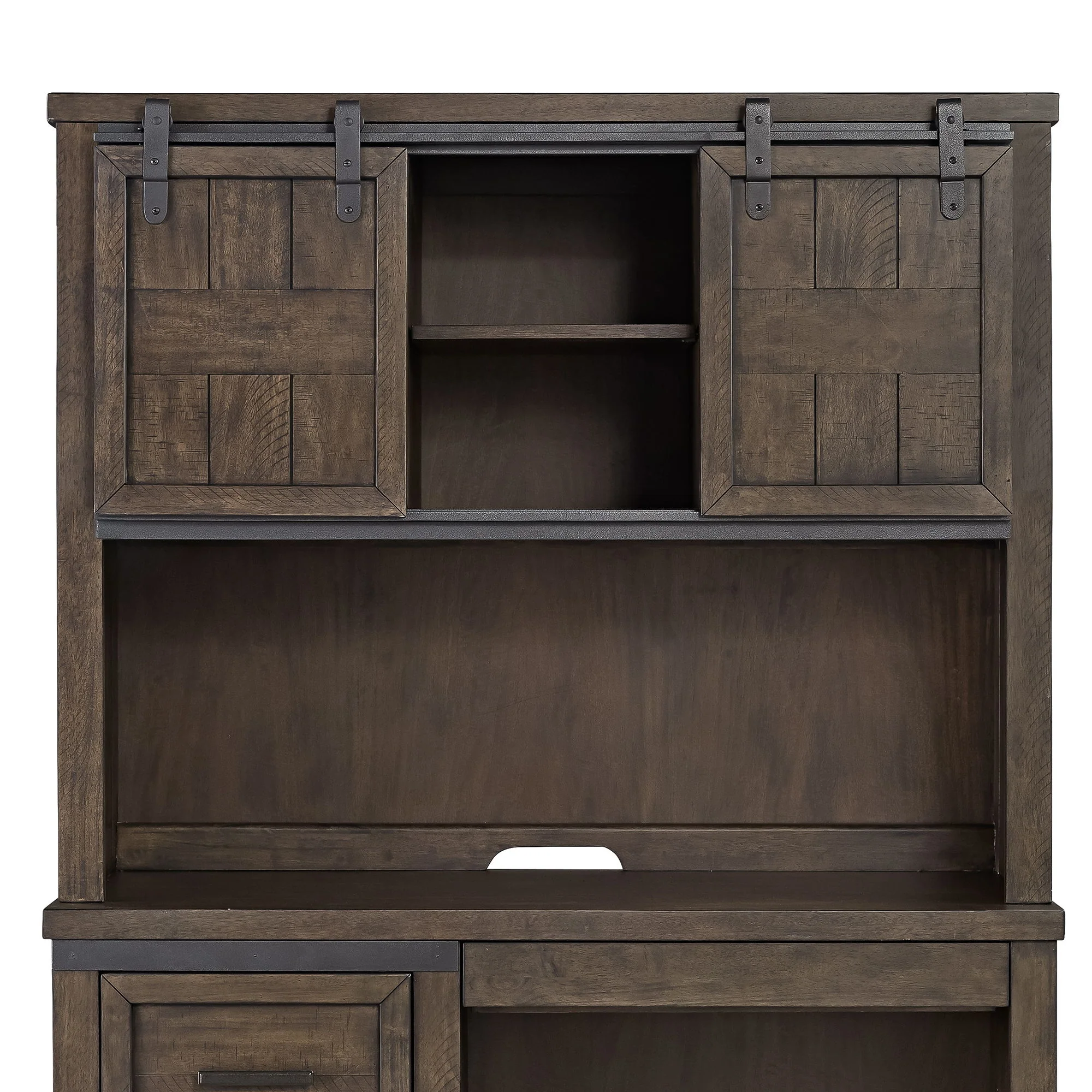 Thornwood Hills - Double Barn Door Hutch - Rock Beaten Brown - Image 1