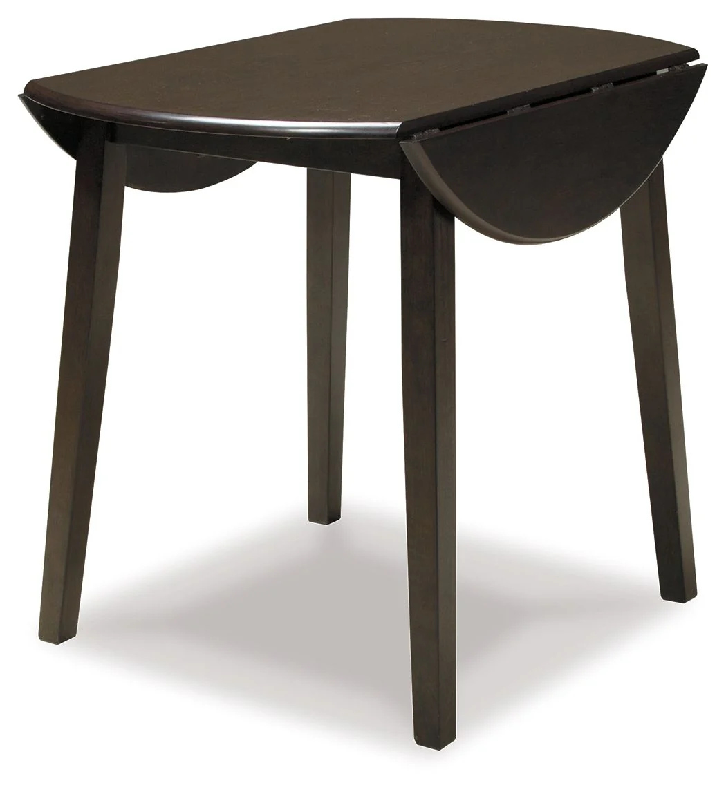 Hammis - Round DRM Drop Leaf Table - Dark Brown - Image 1